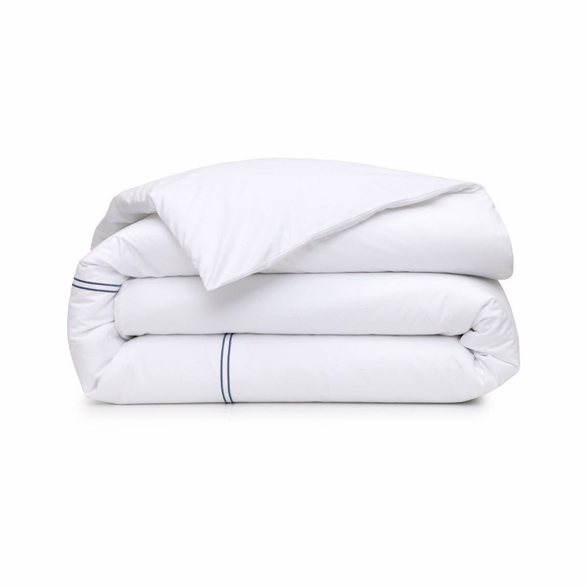 Folded Duvet Cover of Yves Delorme Duo Bedding with Outremer lining