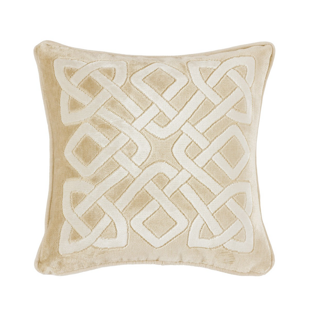 18 x 18 Decorative Pillow of Yves Delorme Entrelac Bedding Collection in Dune Color
