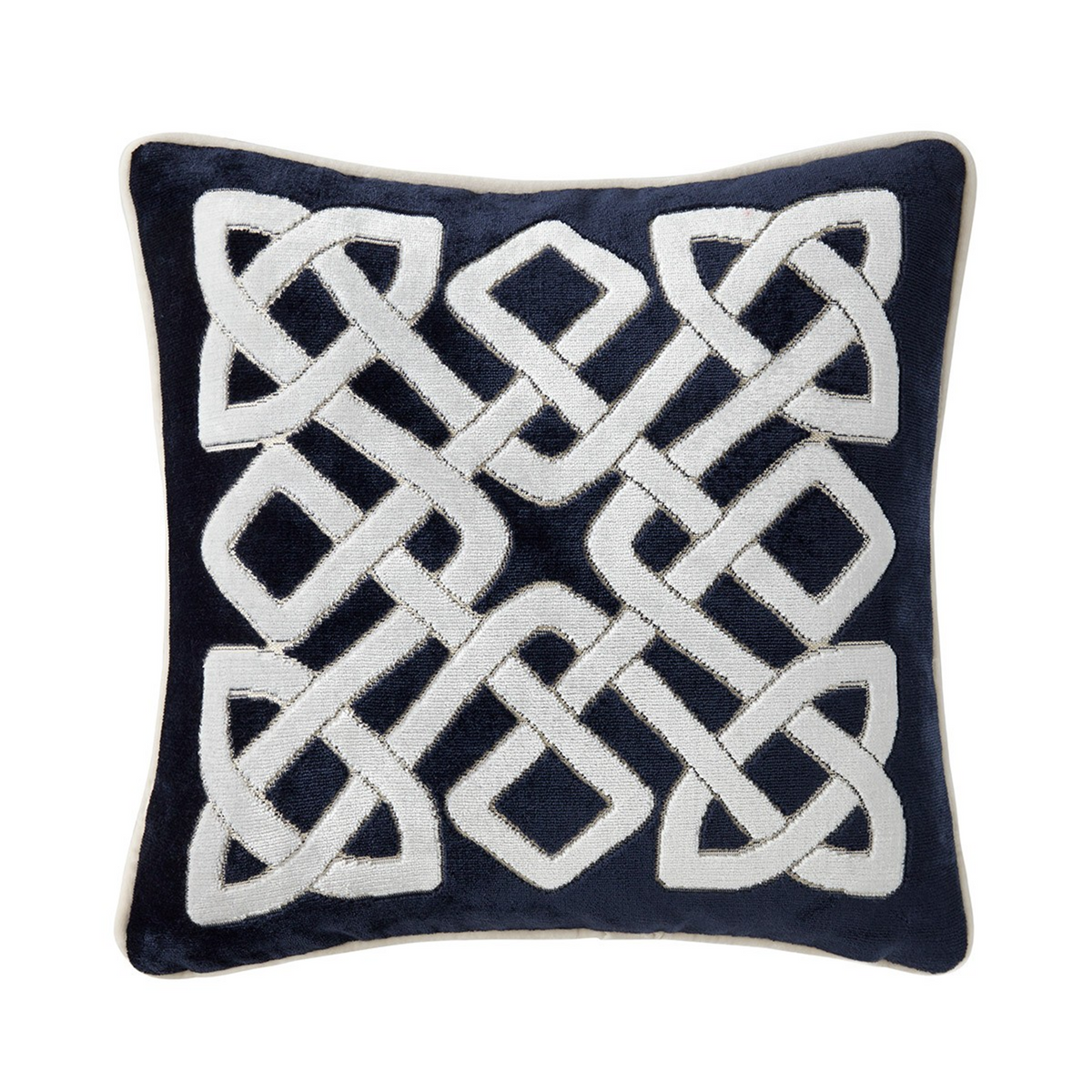 18 x 18 Decorative Pillow of Yves Delorme Entrelac Bedding Collection in Marine Color