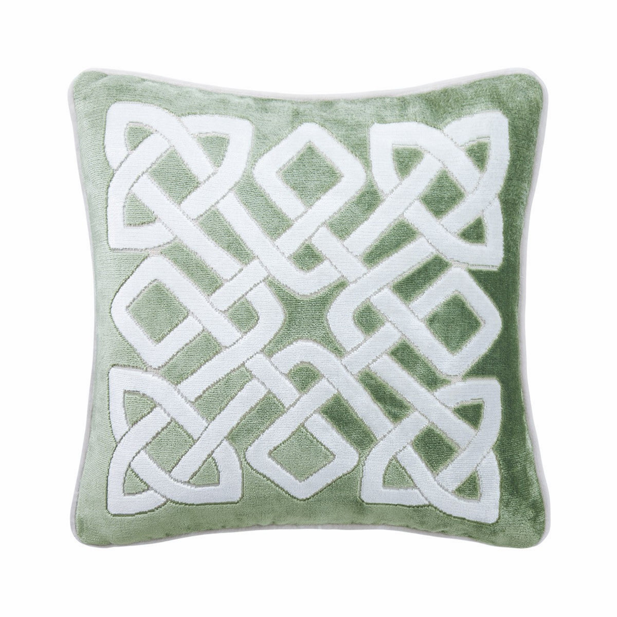 18x18 Yves Delorme Entrelac Decorative Pillow in Veronese color