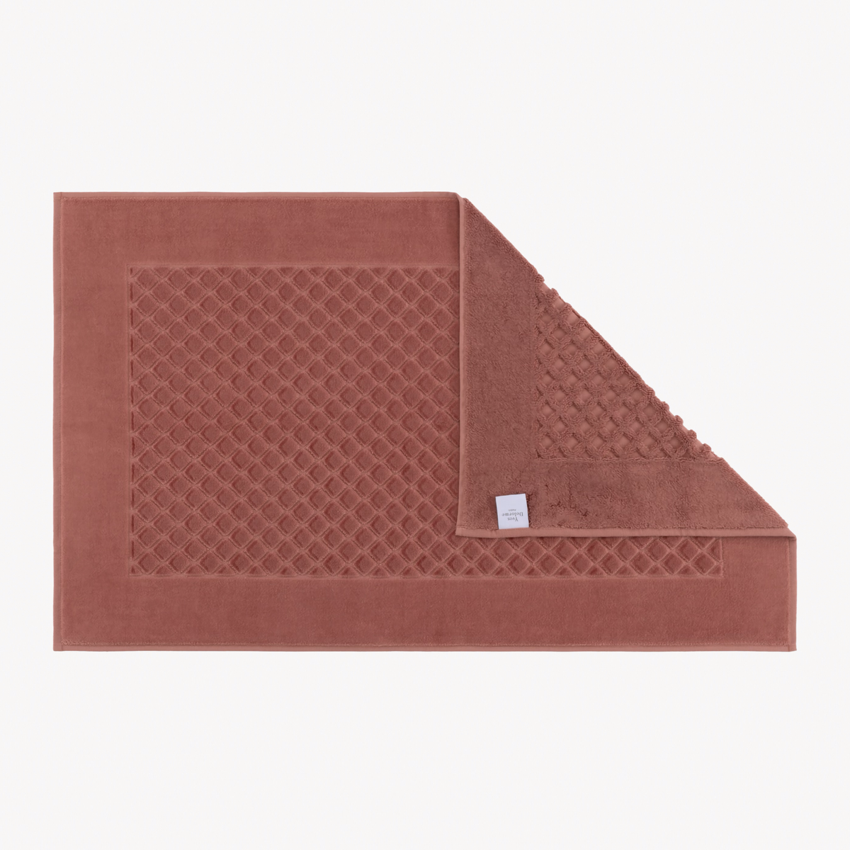 Yves Delorme Etoile Bath Mat in Santal with Corner Fold