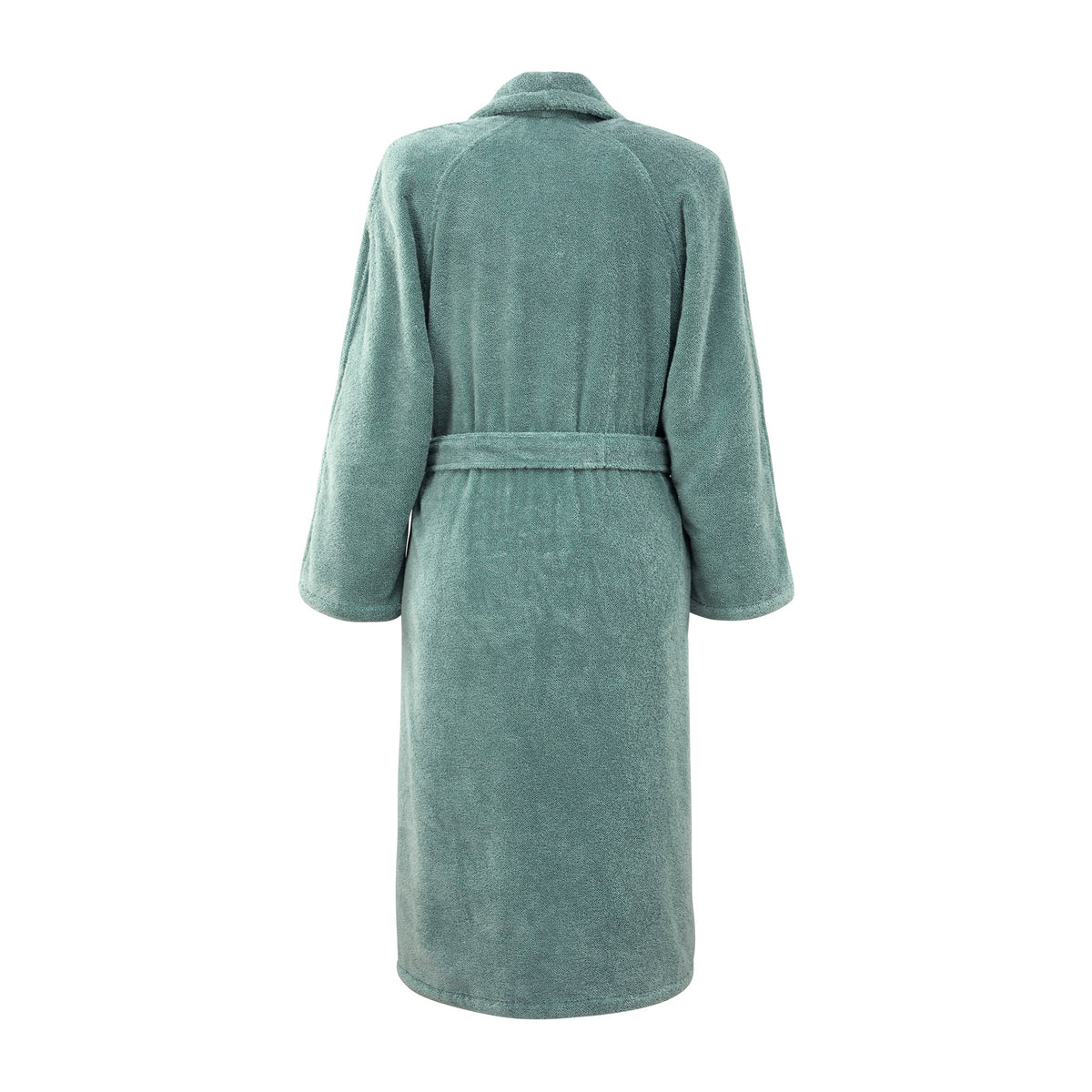 Back View of Yves Delorme Etoile Bath Robe in Color Fjord