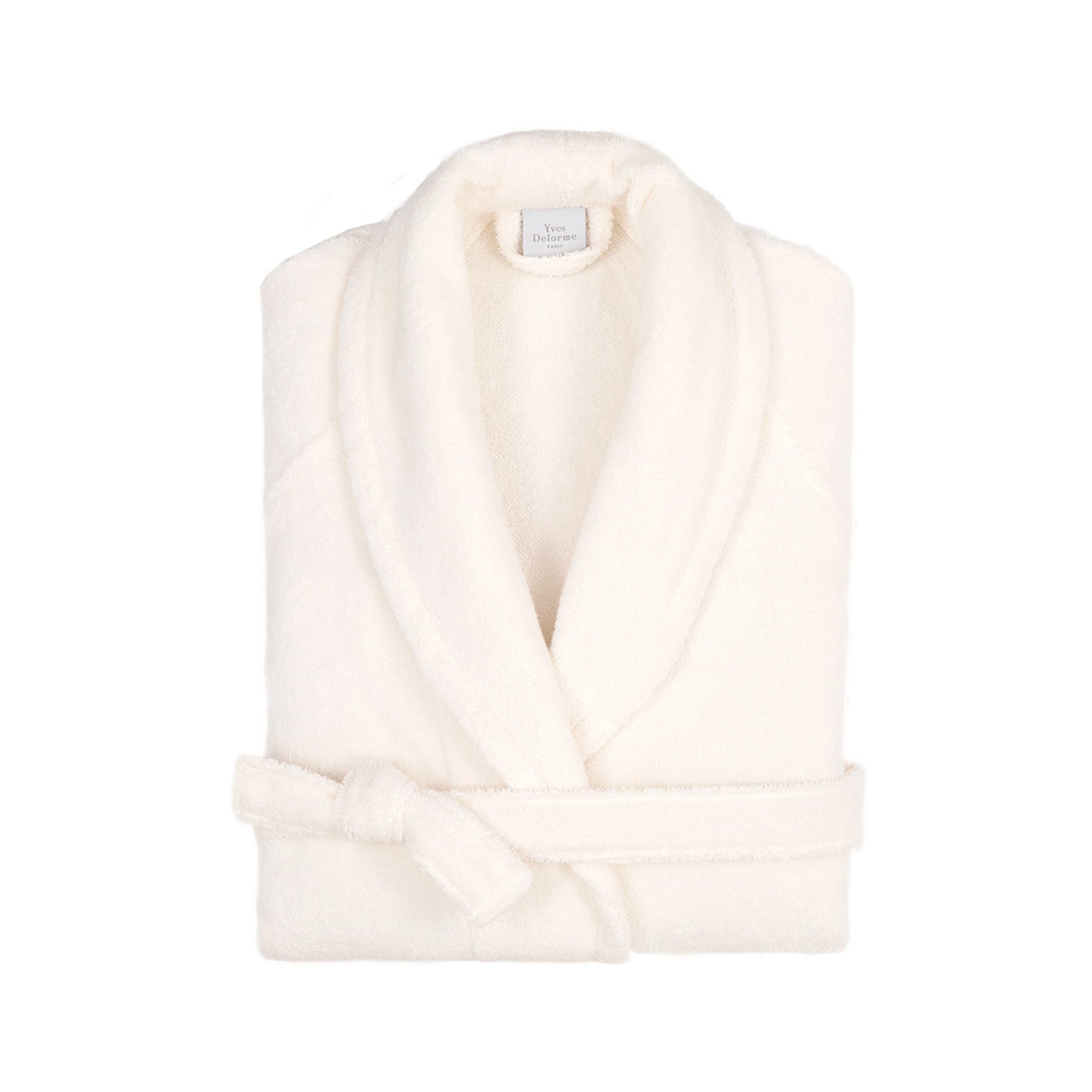 Folded Silo of Yves Delorme Etoile Bath Robe in Color Nacre