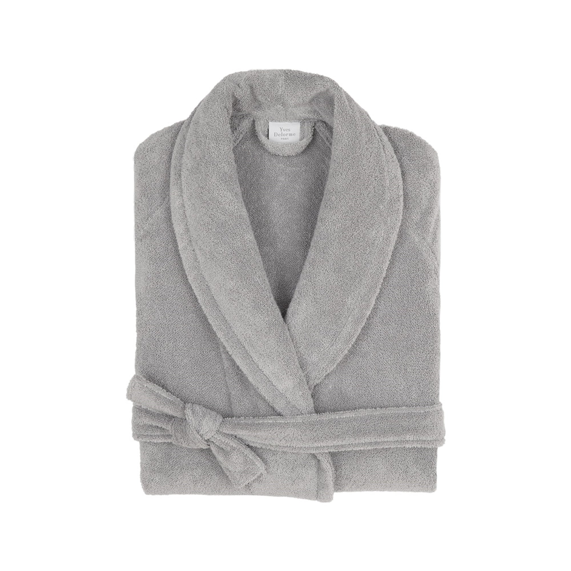 Folded Silo of Yves Delorme Etoile Bath Robe in Color Platine