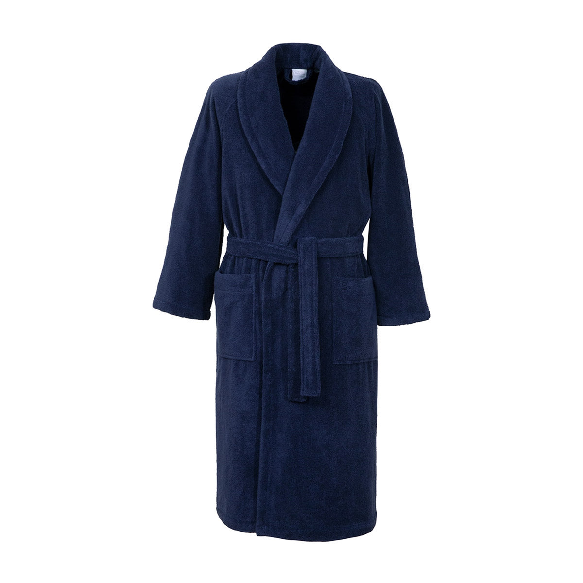 Front View of Yves Delorme Etoile Bath Robe in Color Marine