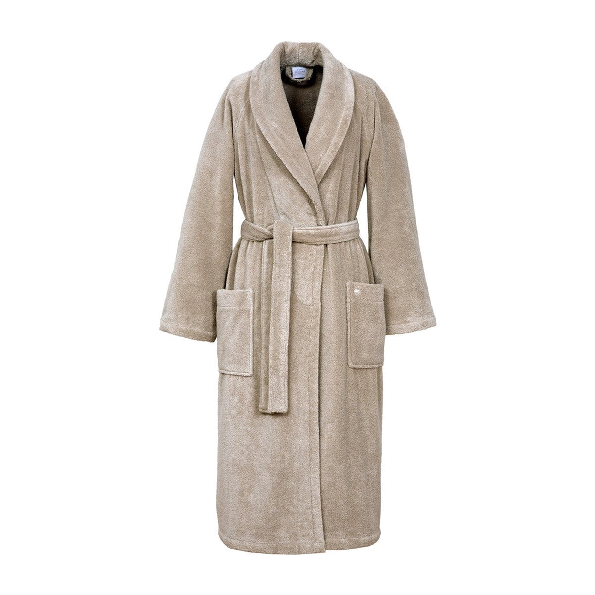 Front View of Yves Delorme Etoile Bath Robe in Color Pierre