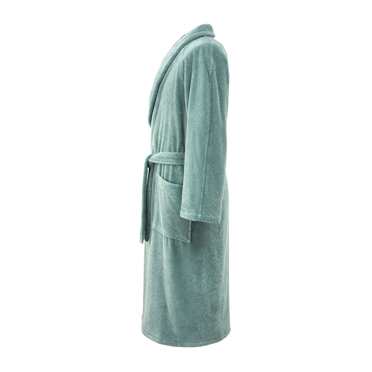 Side View of Yves Delorme Etoile Bath Robe in Color Fjord