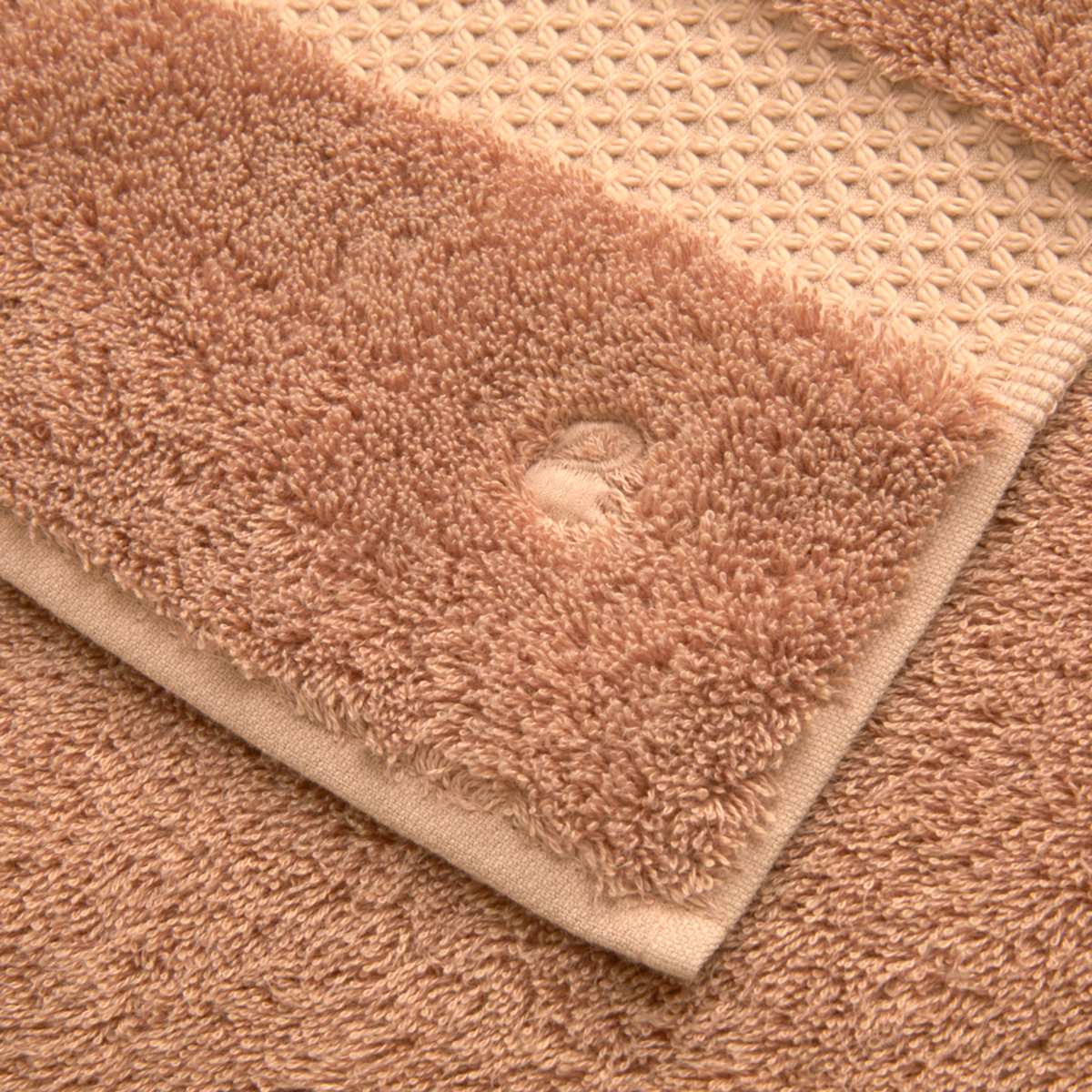 Yves Delorme Etoile Bath Towels and Mats in Sienna Color Fine Linen