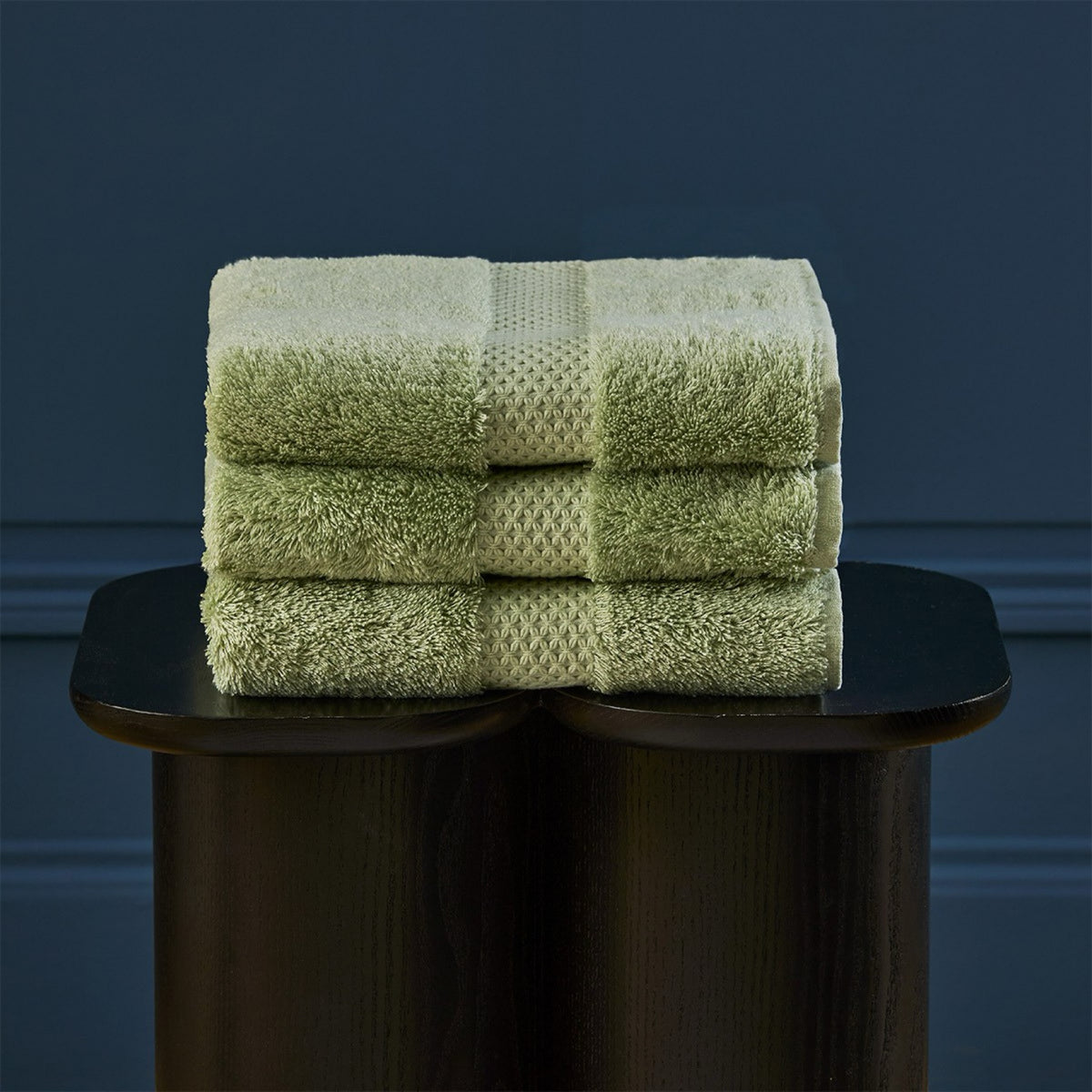 Lifestyle Shot of Yves Delorme Etoile Bath Towels in Amande