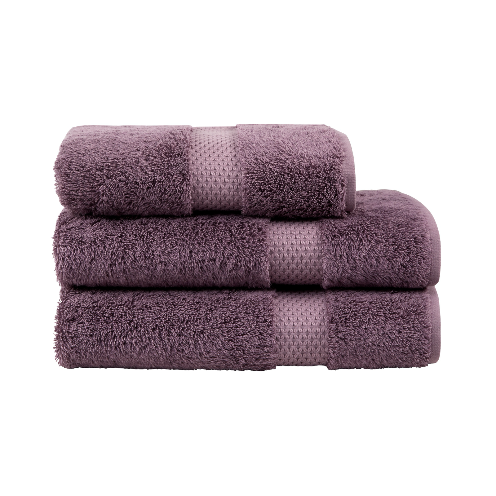 Stack of Yves Delorme Etoile Bath Towels in Iris