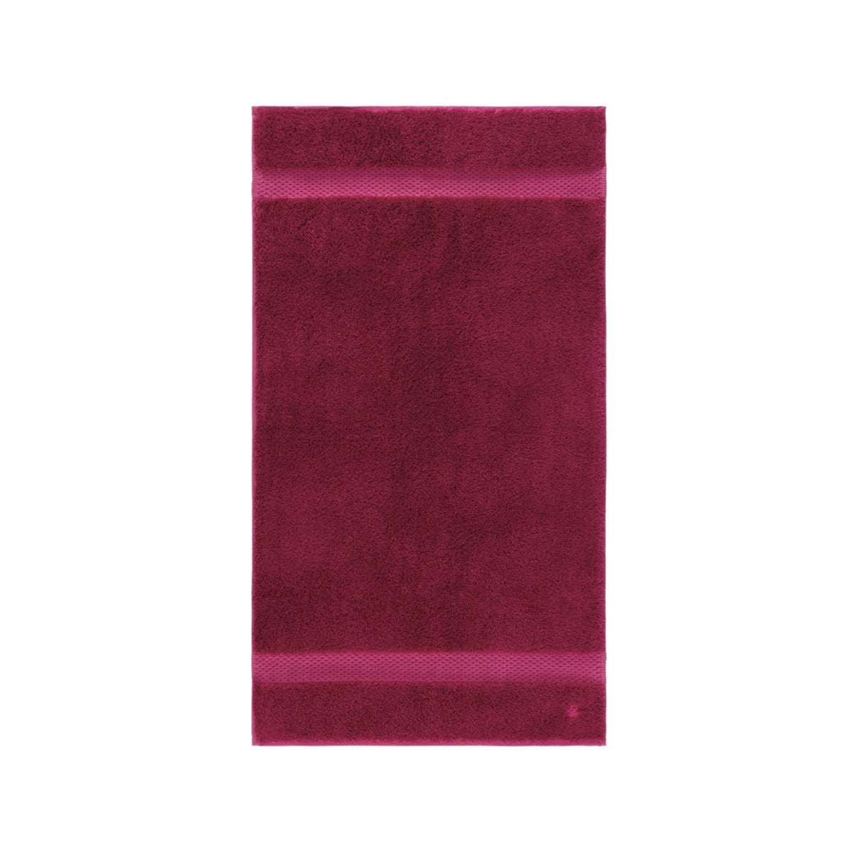 A rectangular, dark magenta Etoile Bath Towel with two horizontal bands, shown on a white background.