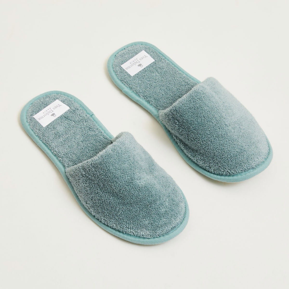 Angled view of Fjord Yves Delorme Etoile Slippers