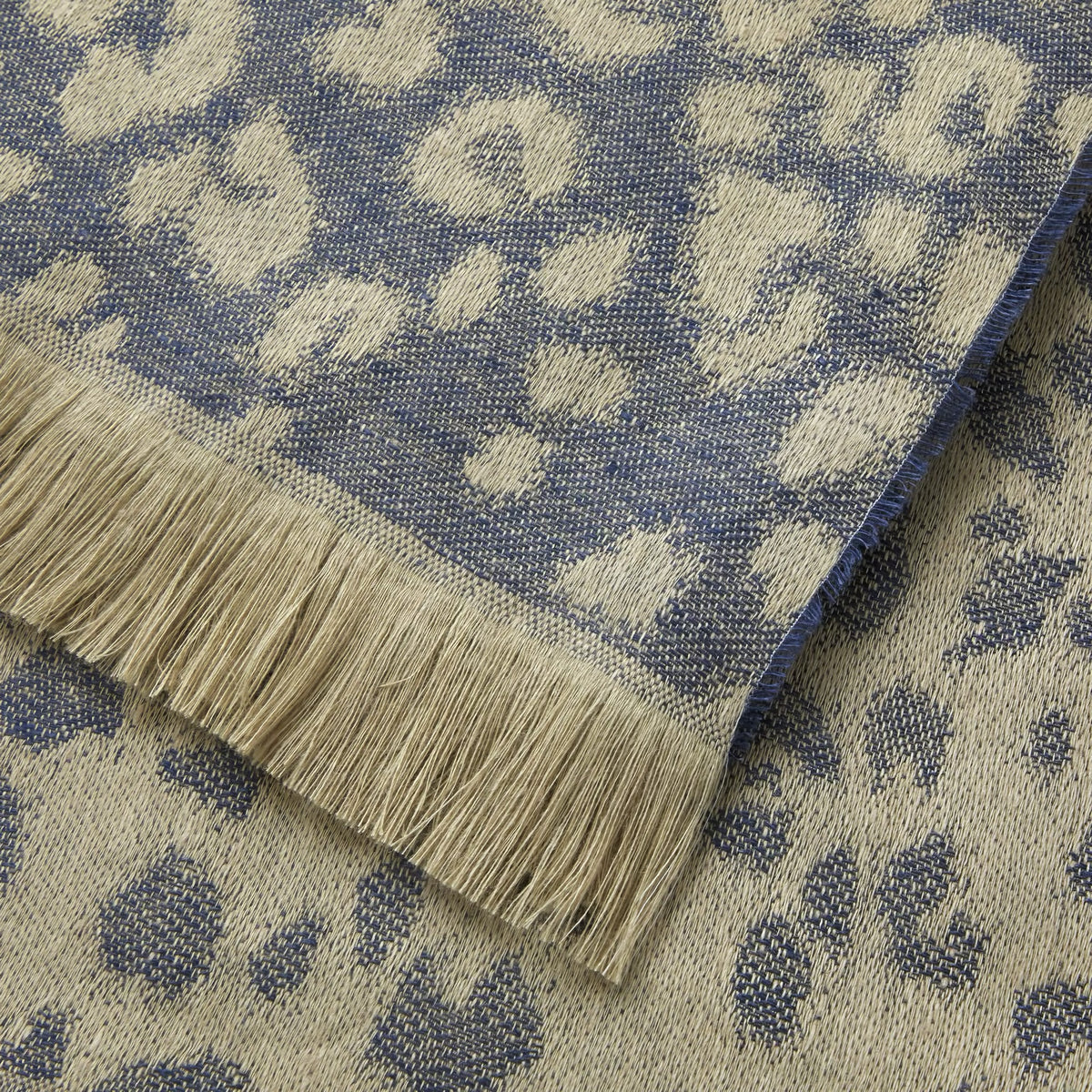 Close-up of Yves Delorme Fauve Throw in Nuit color