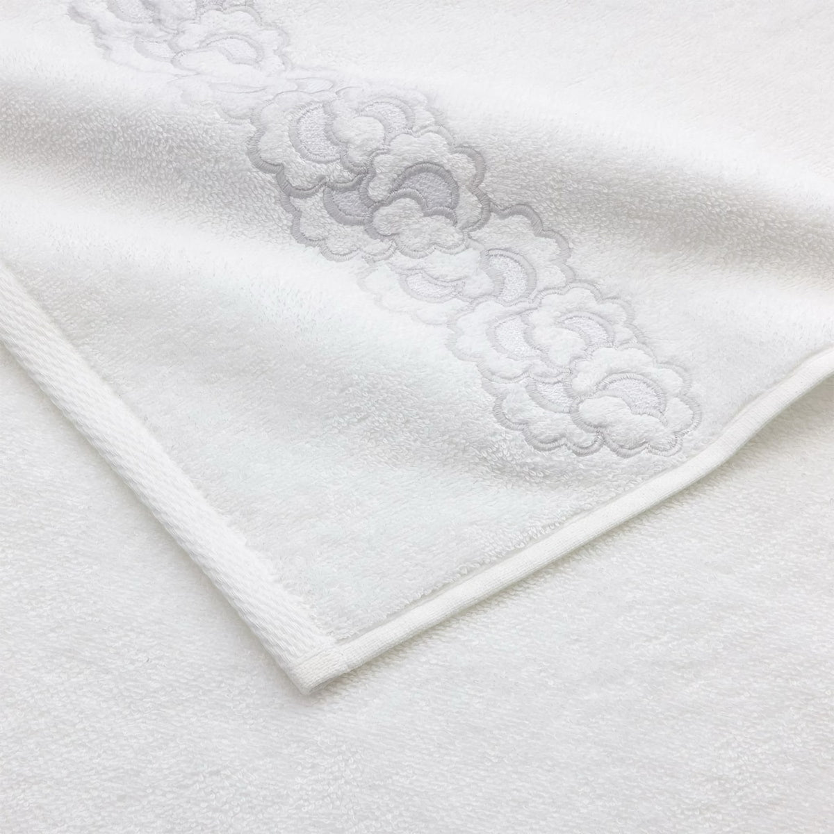 Fabric Closeup of Yves Delorme Festons Bath Collection