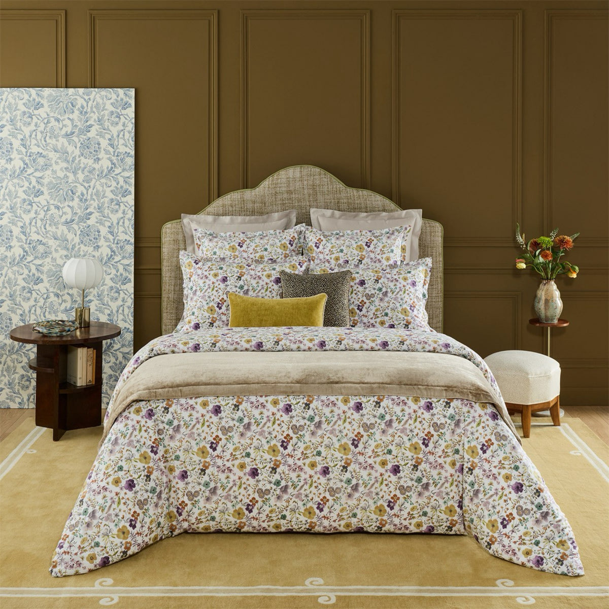 Bed Fixed with Yves Delorme Fleurs Bedding Collection