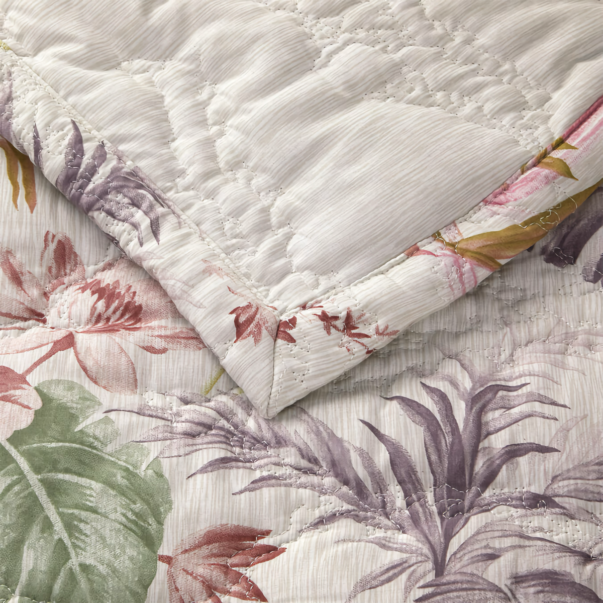 Corner of Yves Delorme Fresque Quilted Coverlet