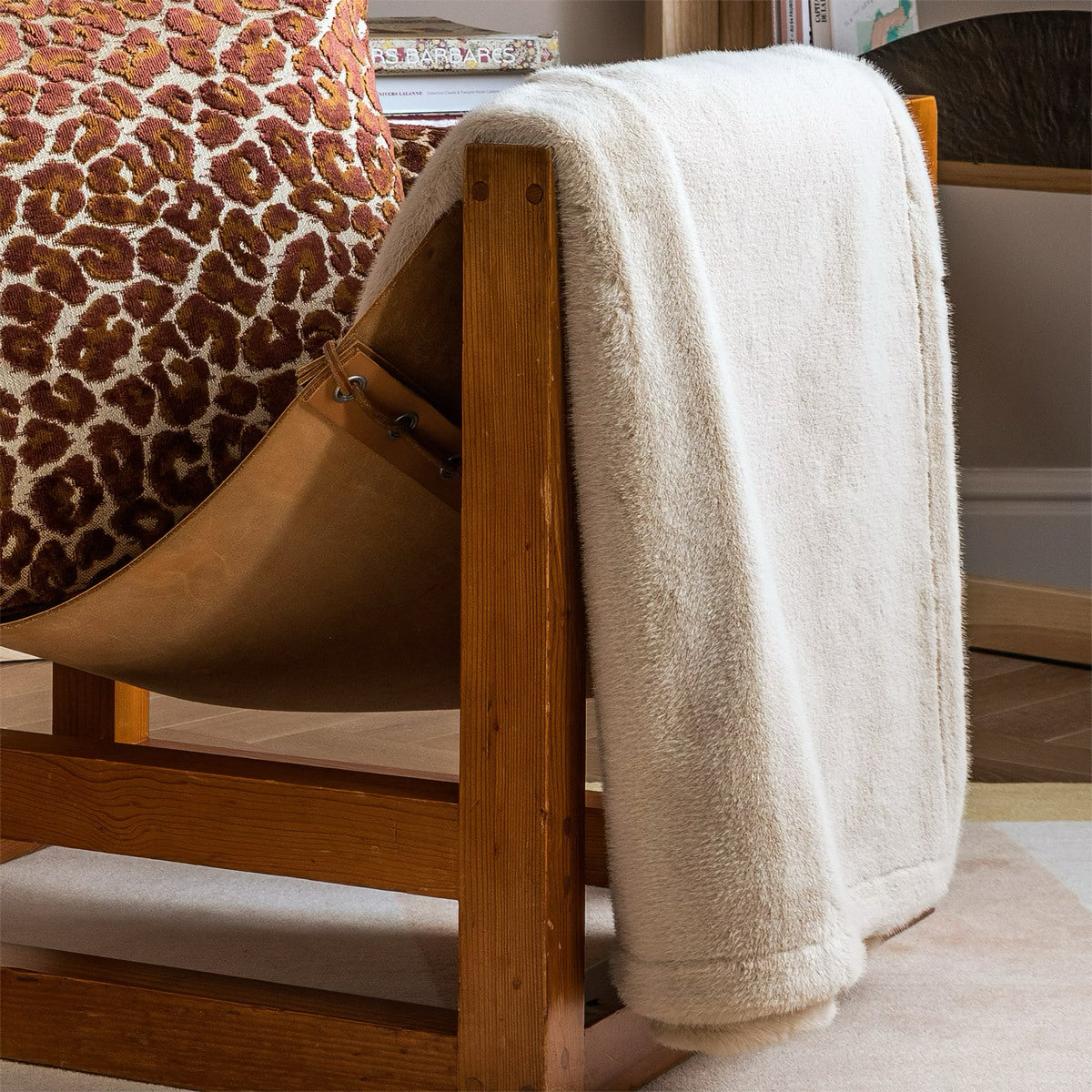 Hanging Yves Delorme Frisson Throw in Neige