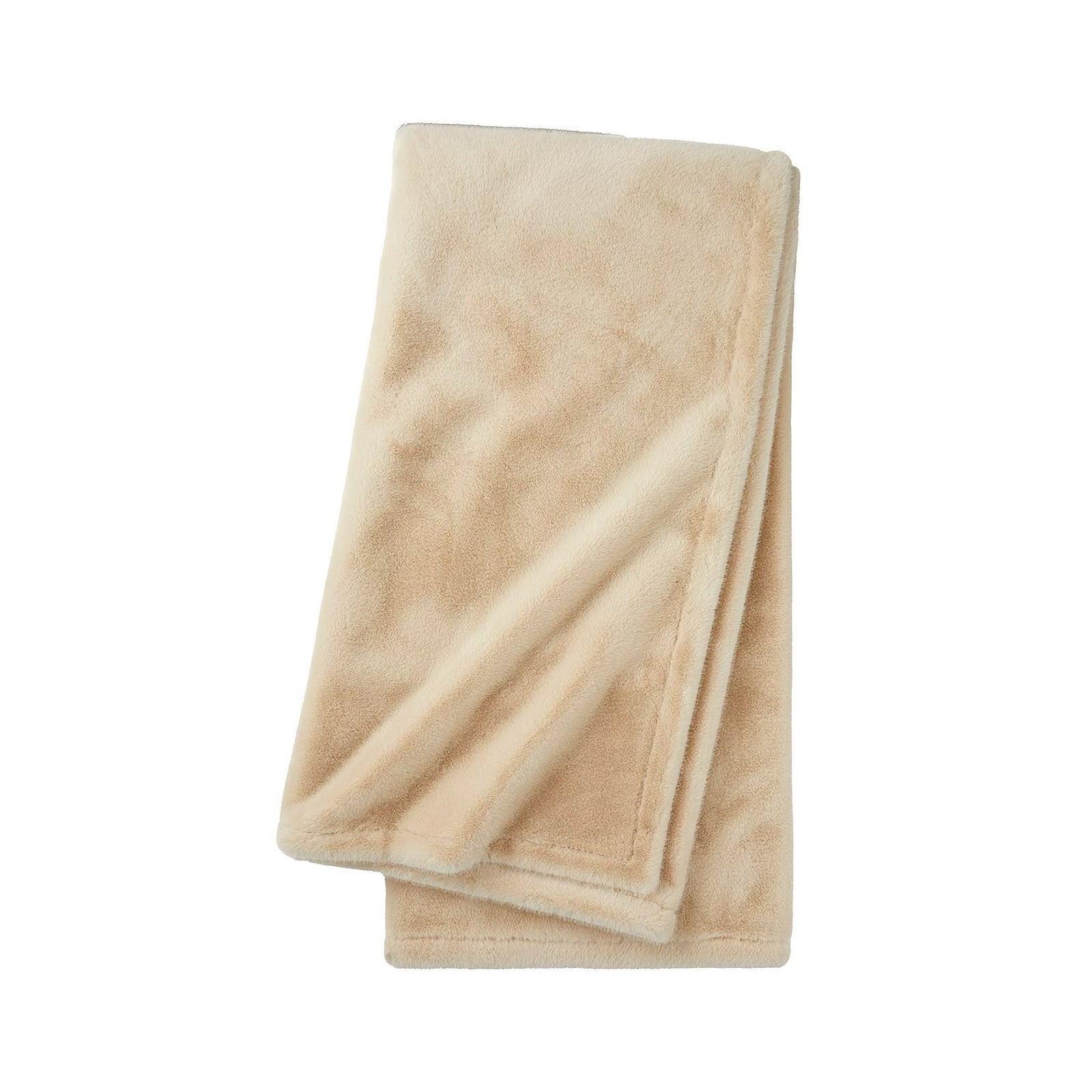 Folded Yves Delorme Frisson Throw in Noisette color