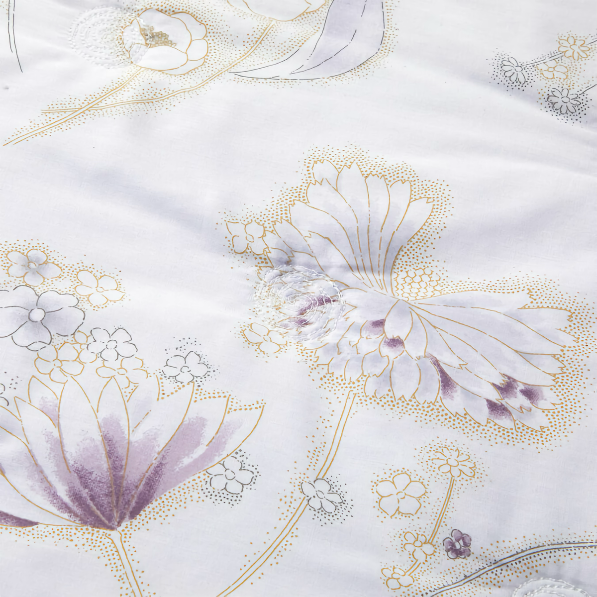 Closeup of Yves Delorme Givre Quilted Coverlet