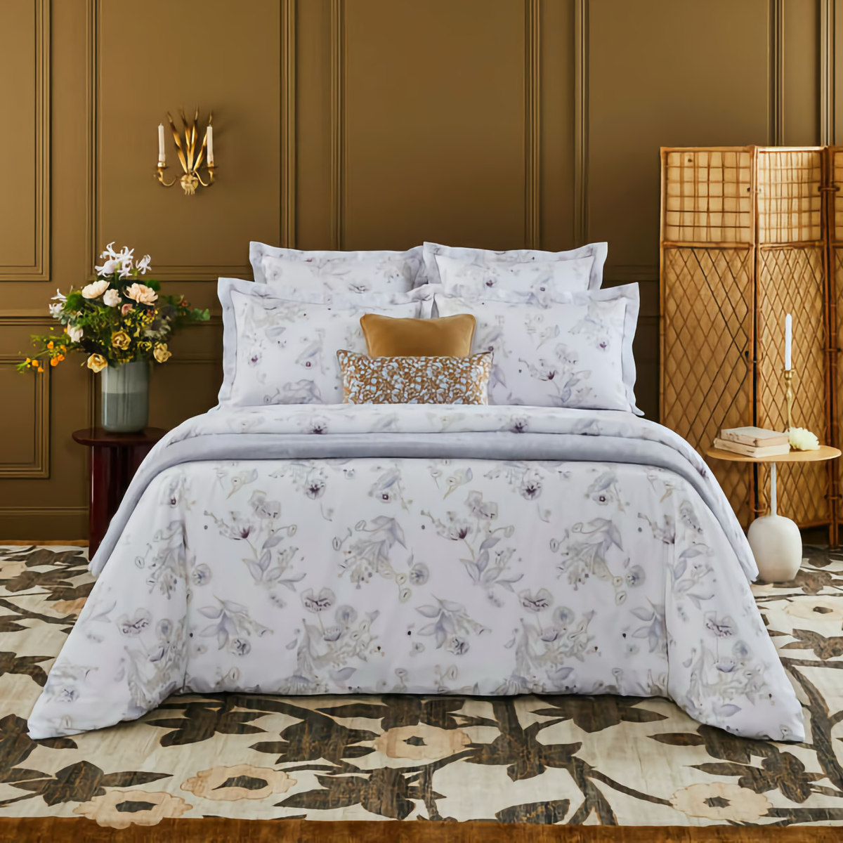 Full Bed in Yves Delorme Givre Bedding Collection