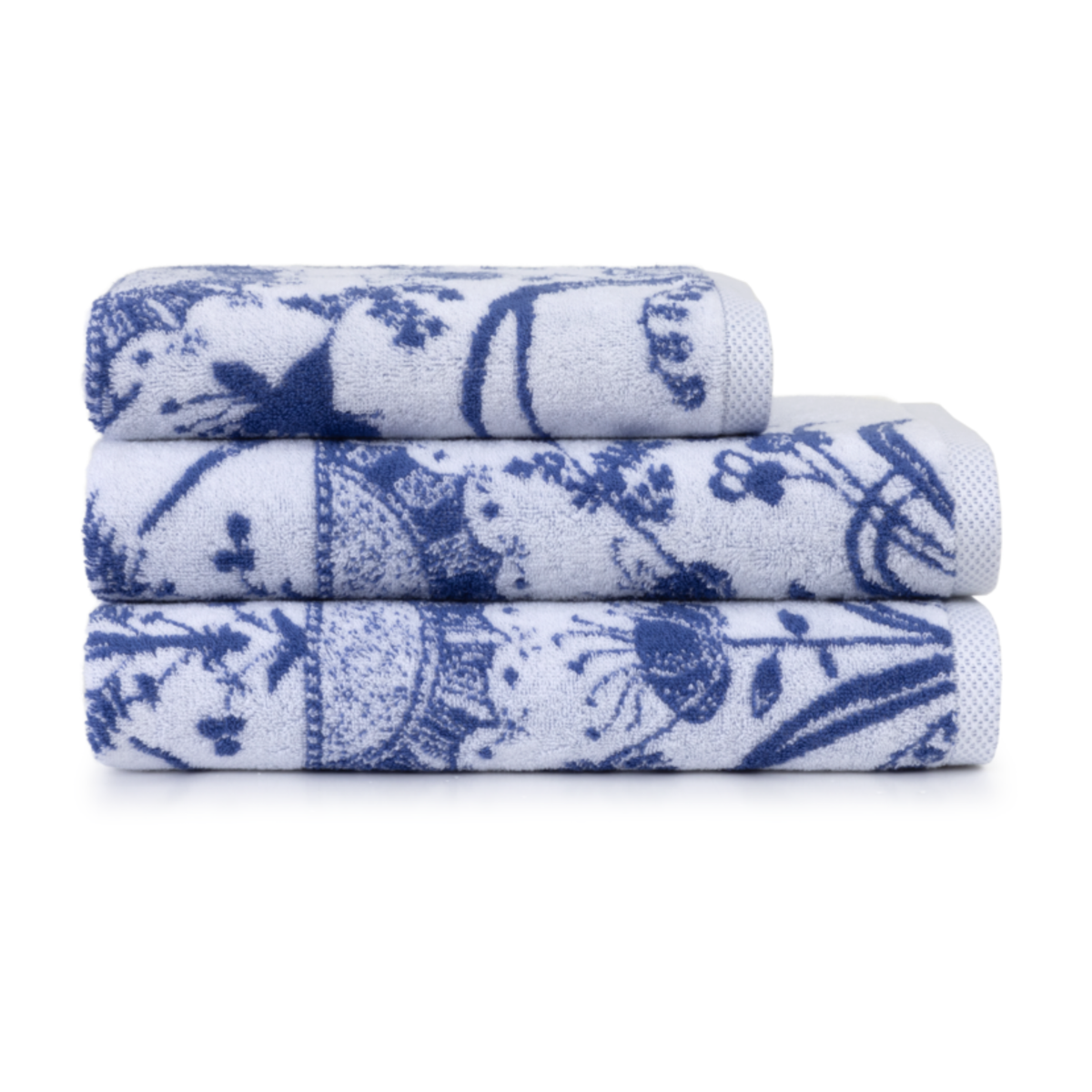 Stack of Folded Yves Delorme Herbier Bath Towels