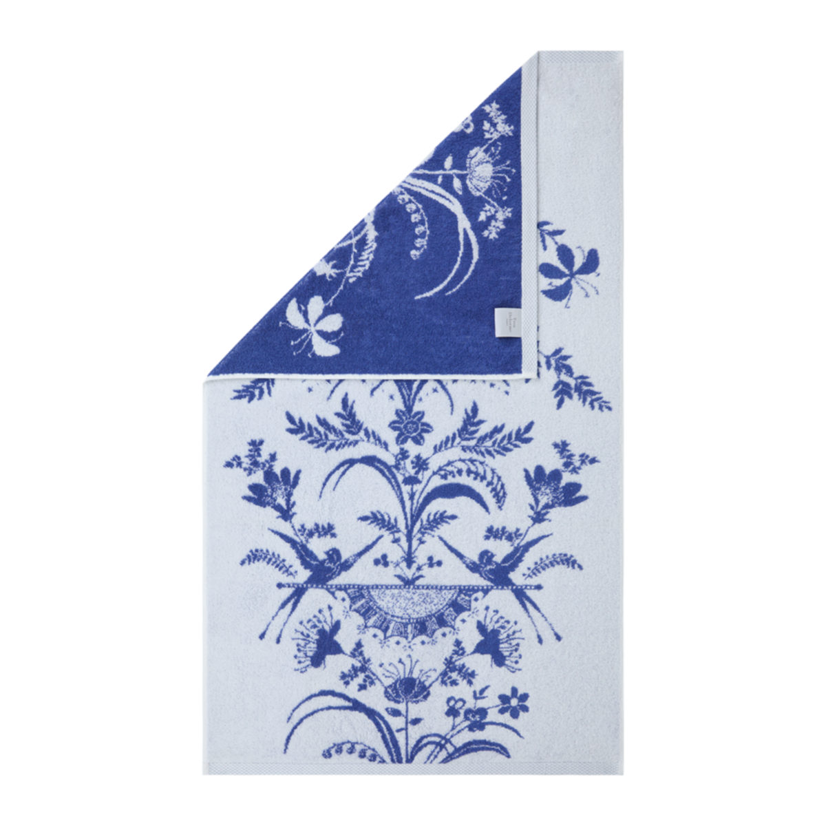Yves Delorme Herbier Bath Towel with Folded corner showing its reverse side