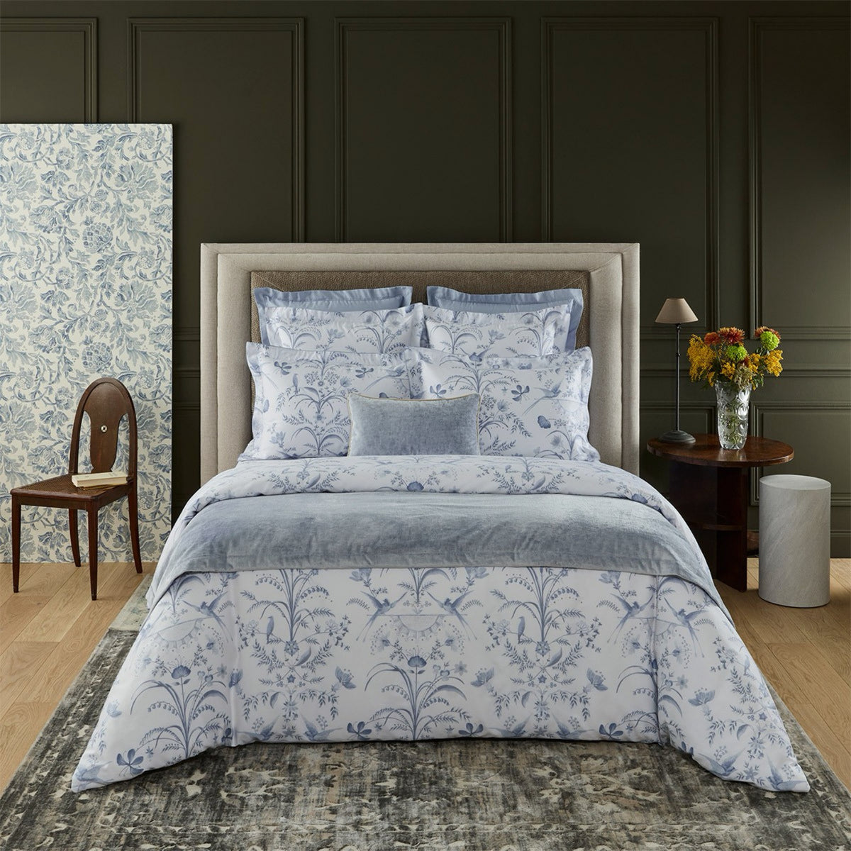 Bed in Full Yves Delorme Herbier Bedding Collection