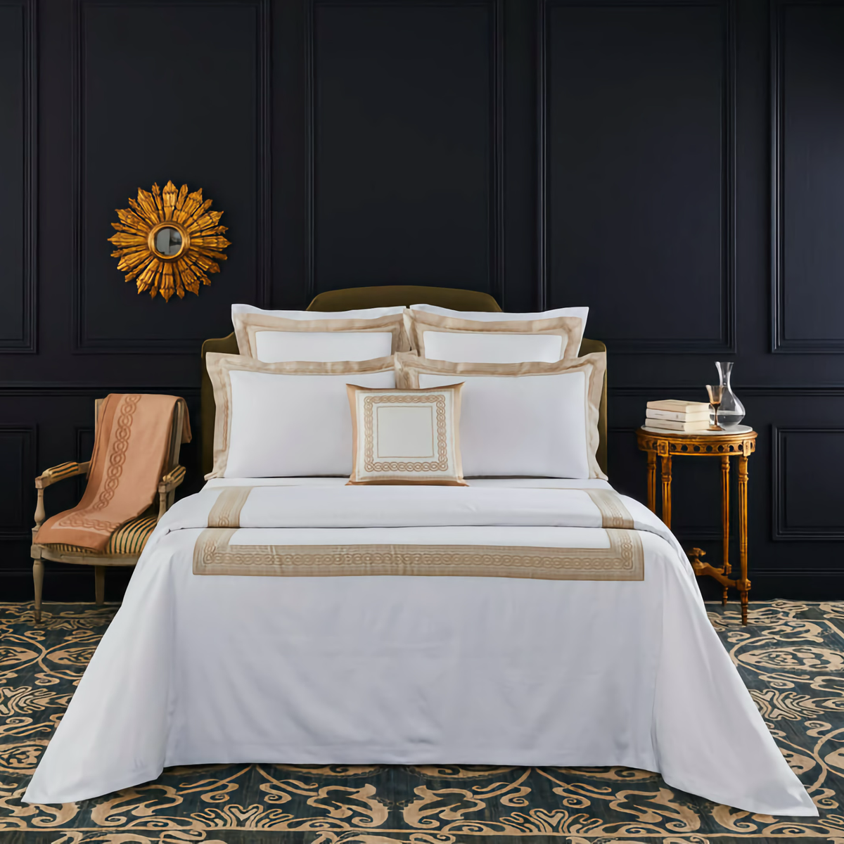 Bed in Yves Delorme Joyau Bedding