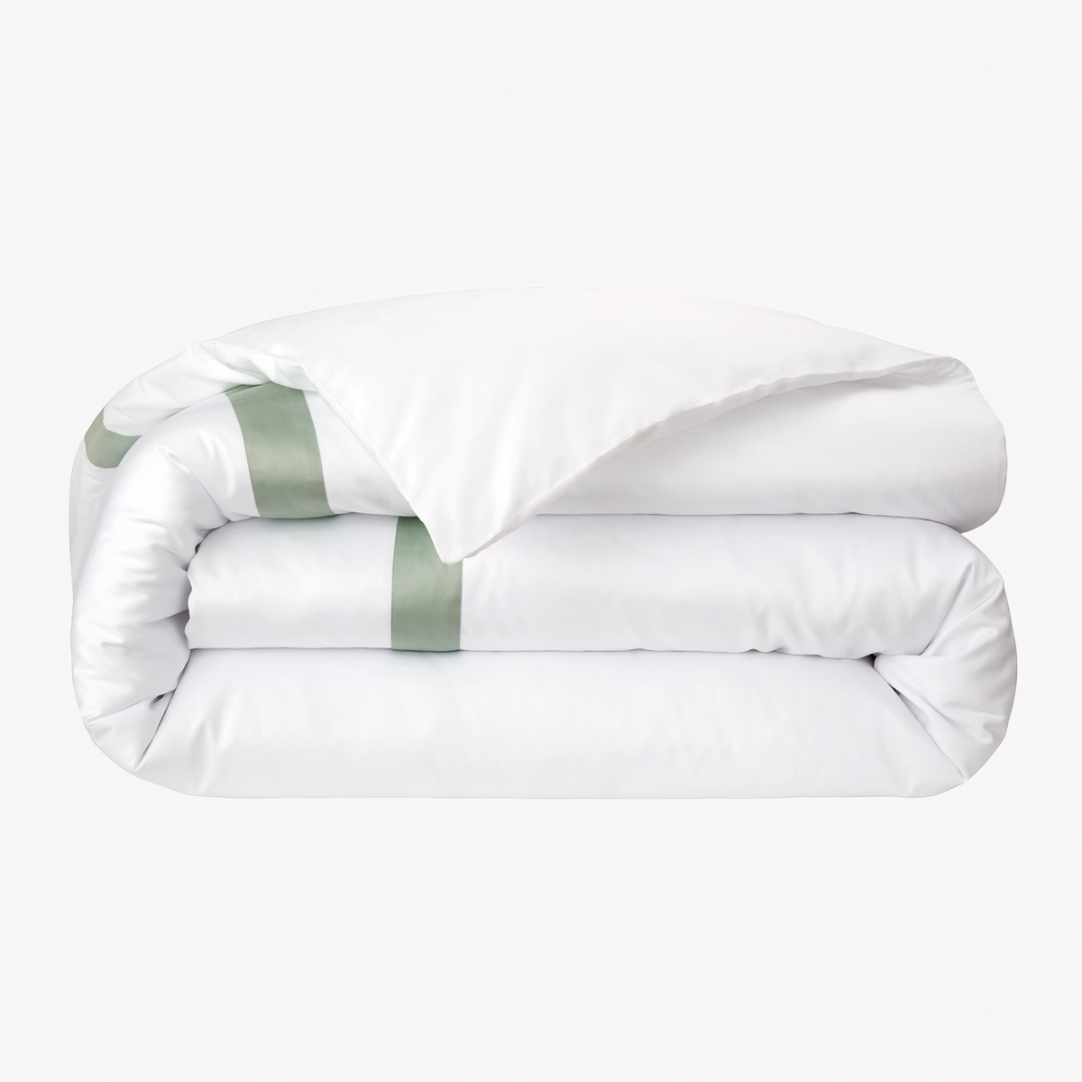Folded Duvet Cover of Yves Delorme Linea Bedding in Veronese