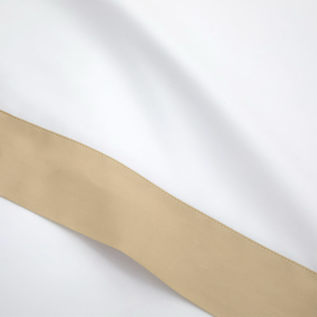 Fabric Closeup of Yves Delorme Linea Bedding in Dune