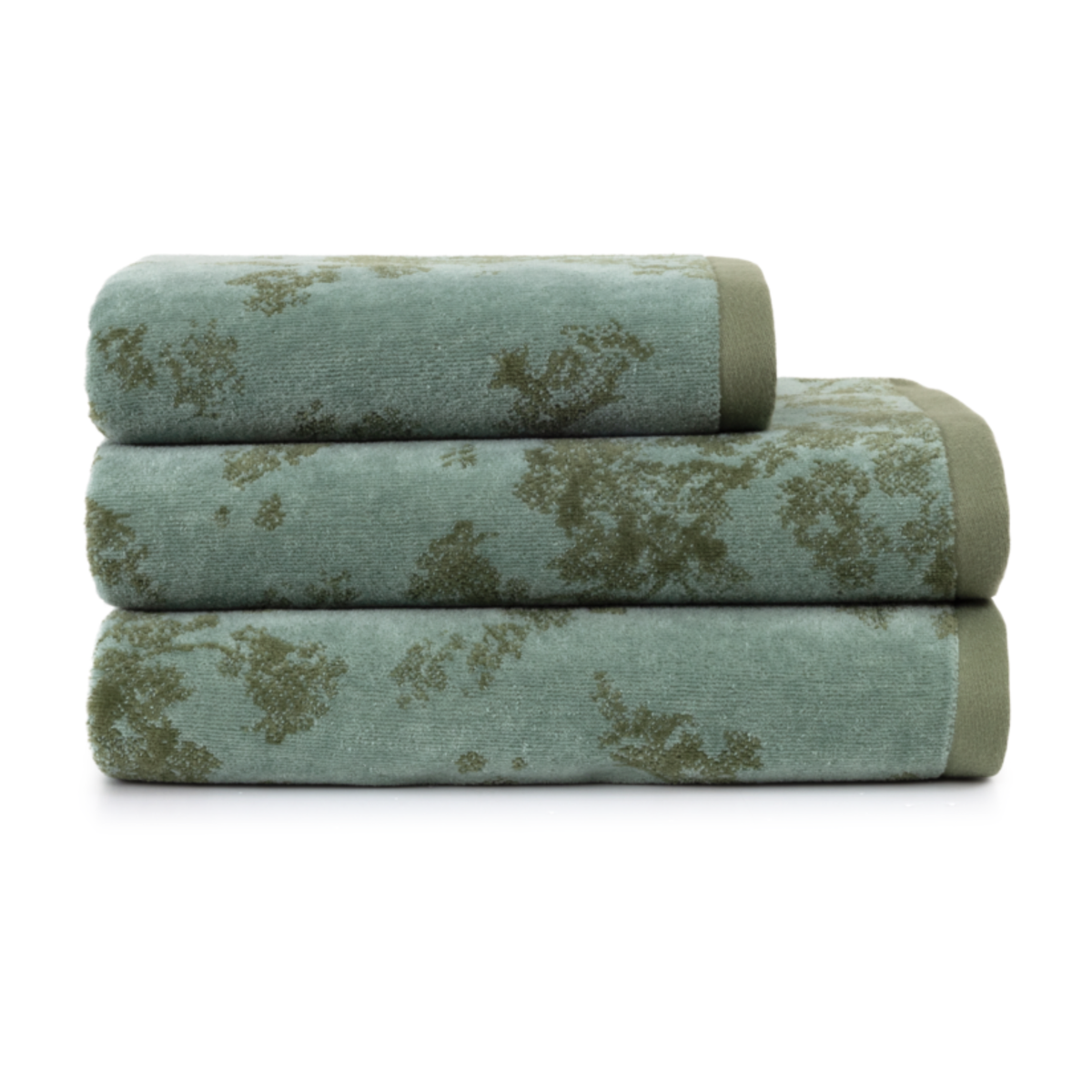 Stack of Yves Delorme Muses Bath Towels
