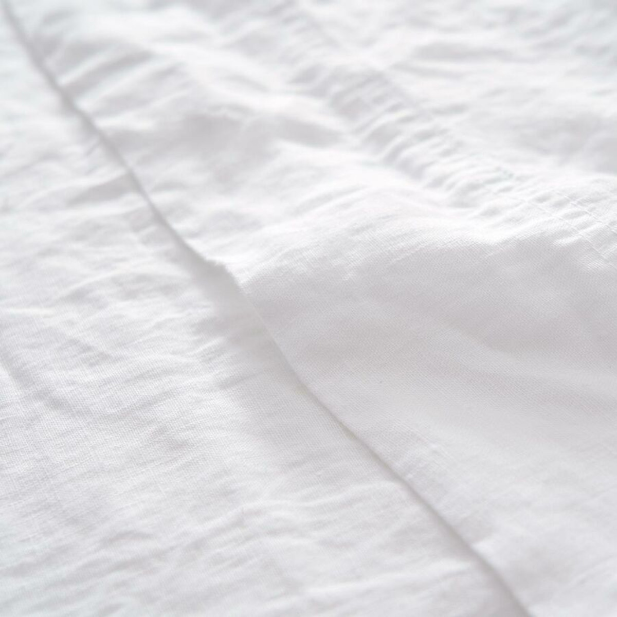 Fabric Closeup of White Yves Delorme Originel Bedding