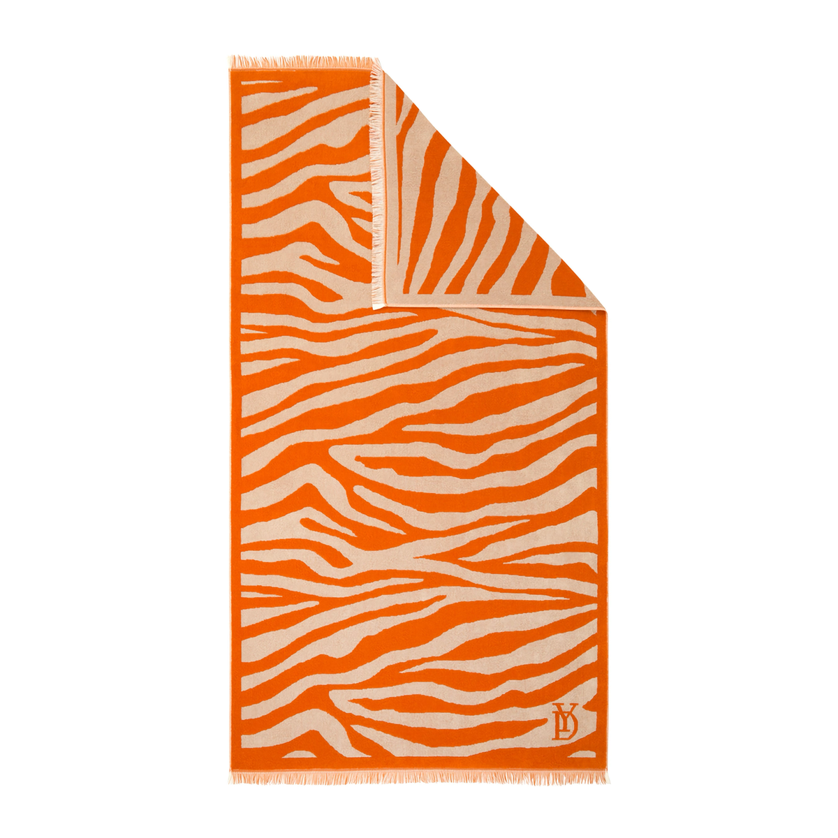 Folded Yves Delorme Pampa Beach Towels in Safran
