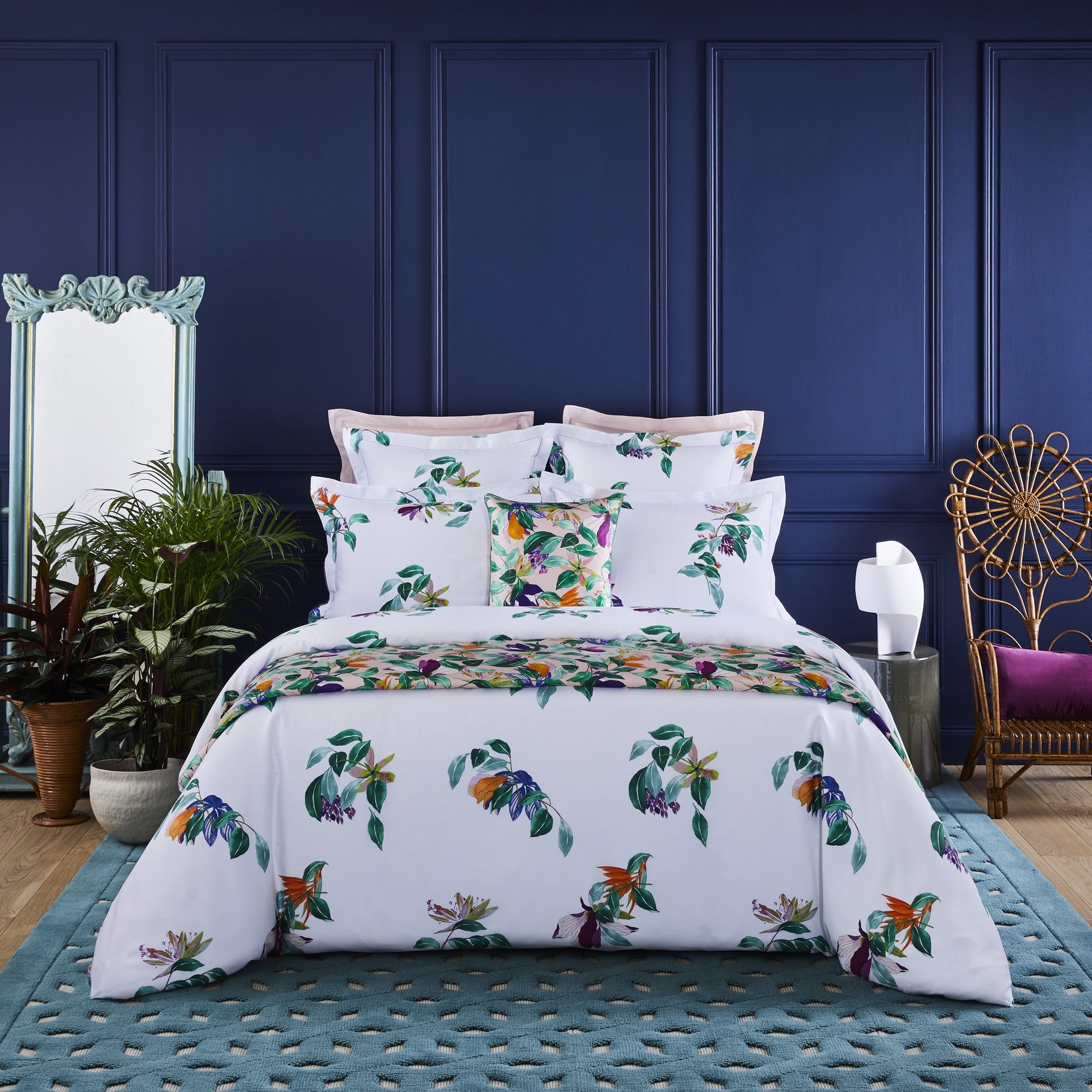 Bed Dressed in Yves Delorme Parfum Bedding