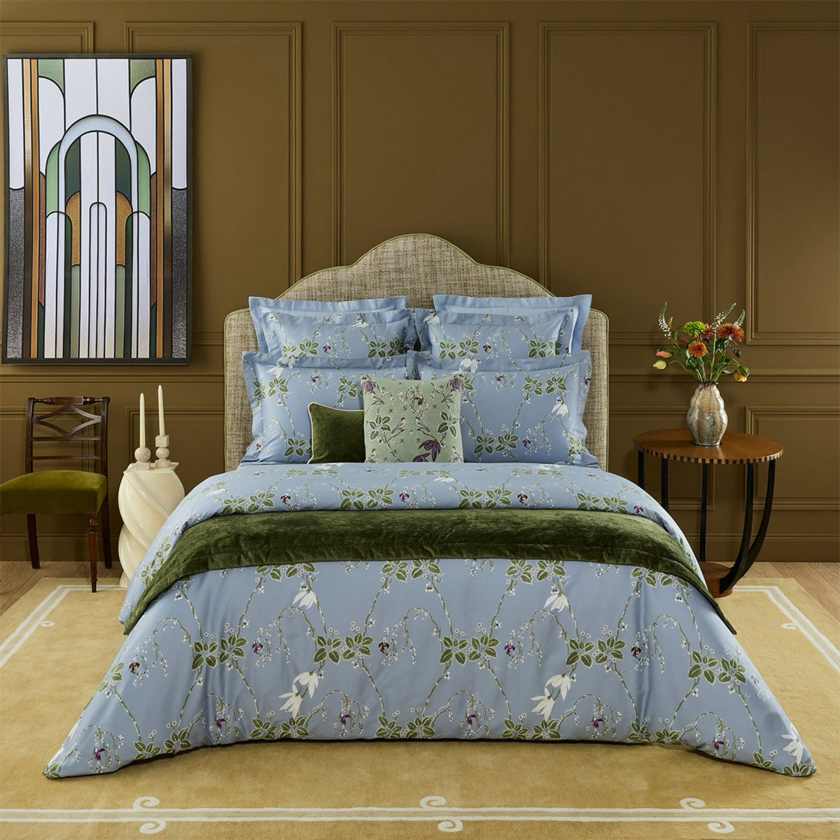 Yves Delorme Rameau Bedding Collection with Rameau decorative pillow