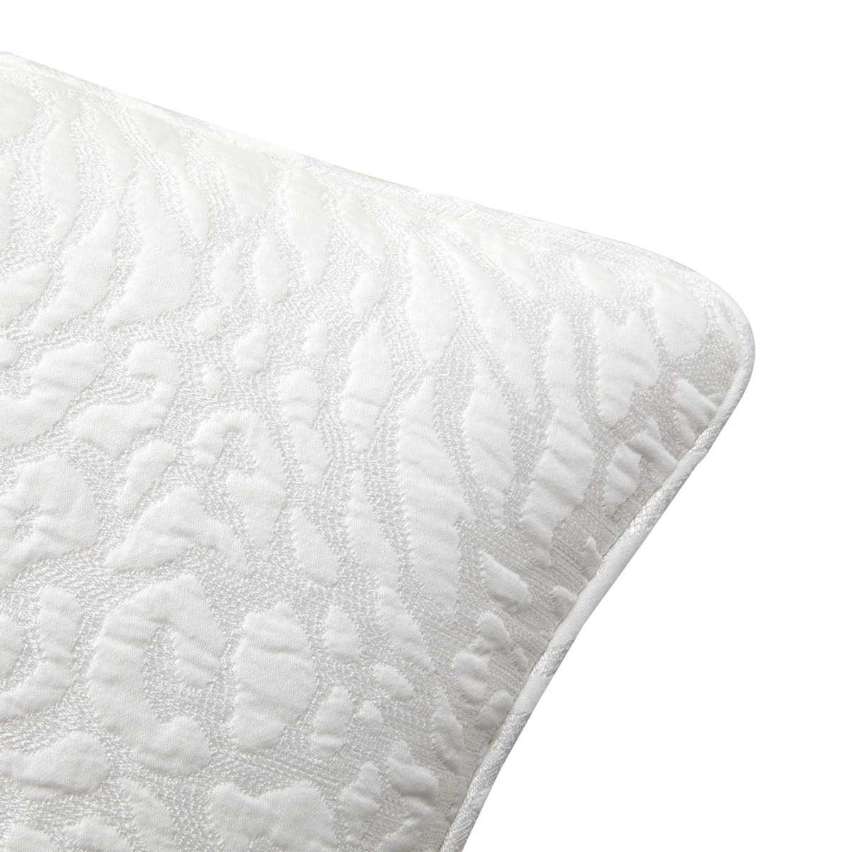 Close Up Image of Yves Delorme Souvenir Decorative Pillow in Blanc Color