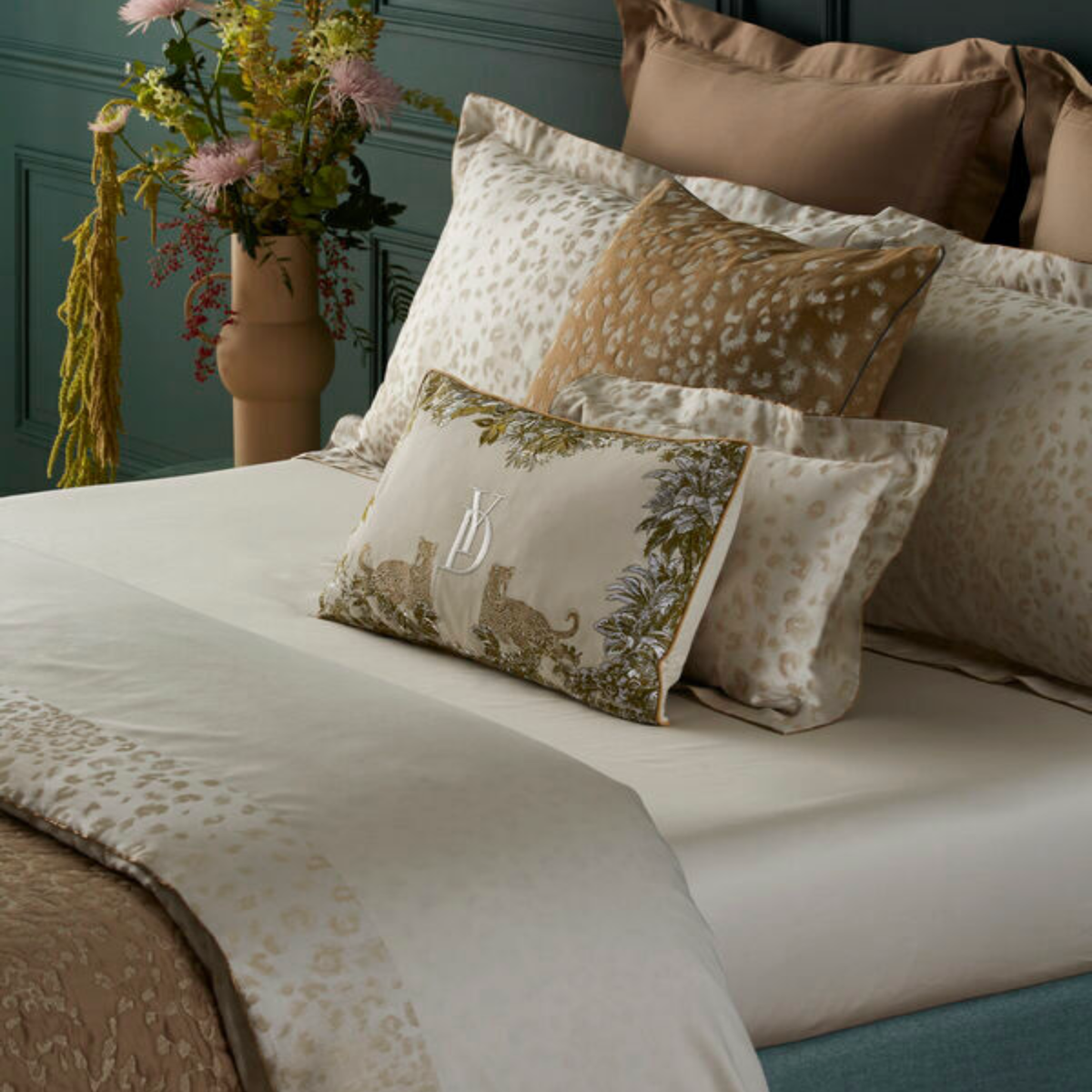 Full Bed Closeup of Yves Delorme Tioman Bedding