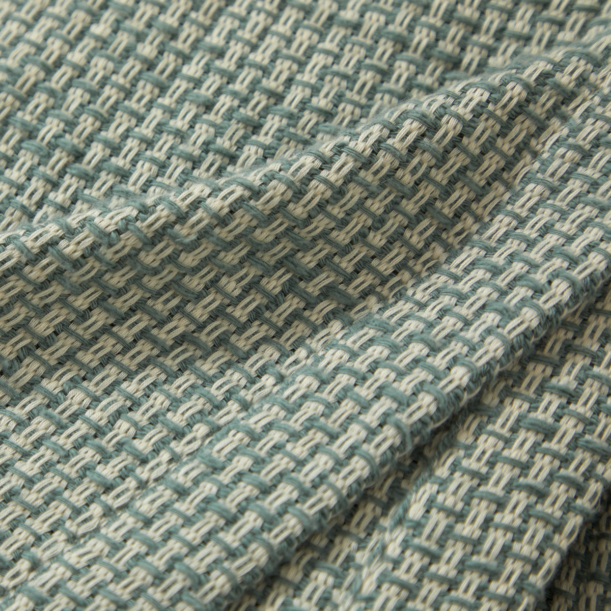 Swatch Sample of Yves Delorme Transat Throw in Color Celadon