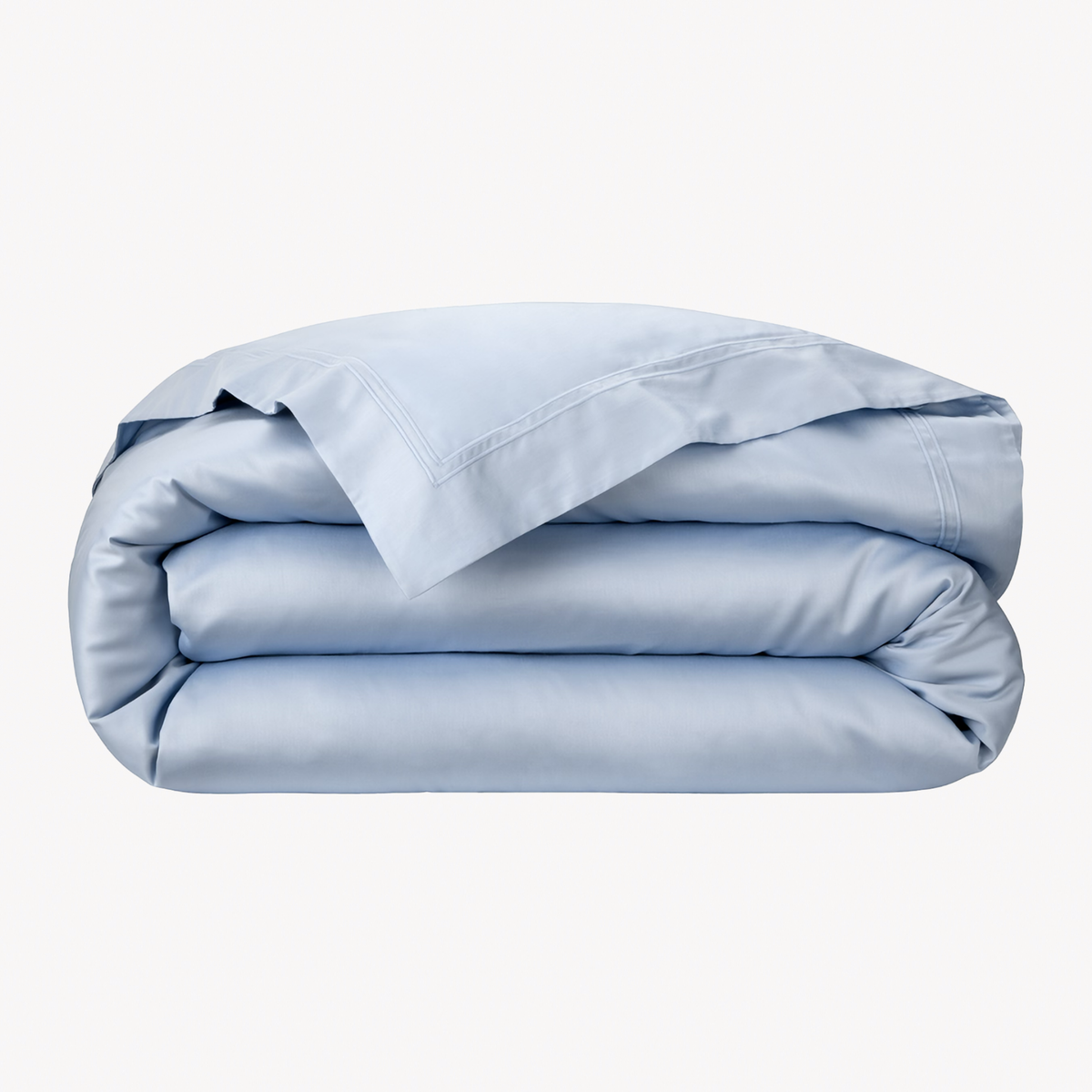 Folded Duvet Cover of Yves Delorme Triomphe Bedding in Celeste