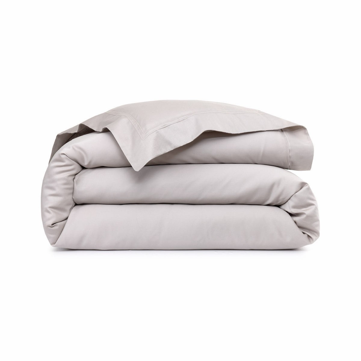 Folded Duvet Cover from Yves Delorme Triomphe Bedding in Loutre color
