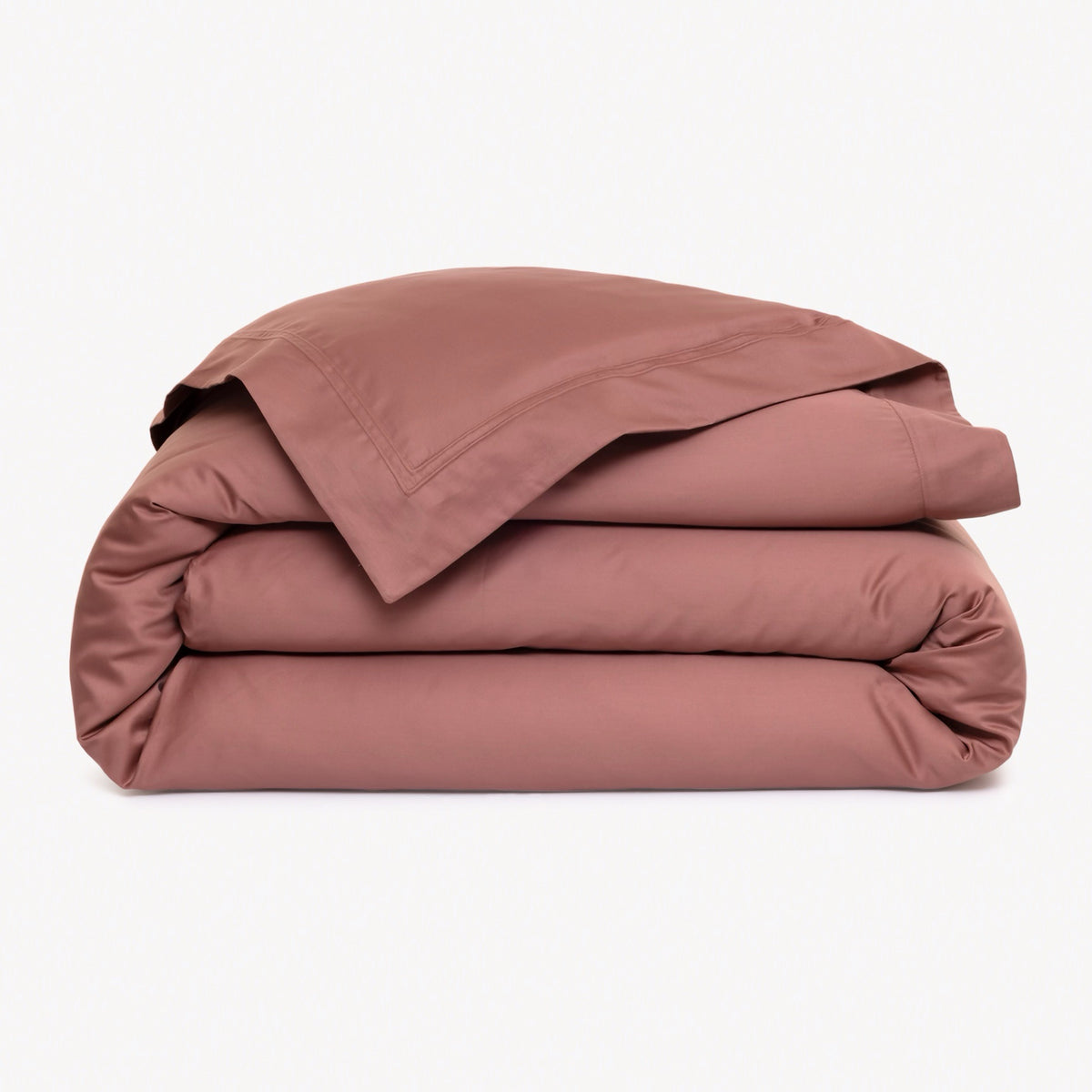 Folded Duvet Cover of Yves Delorme Triomphe Bedding in Santal