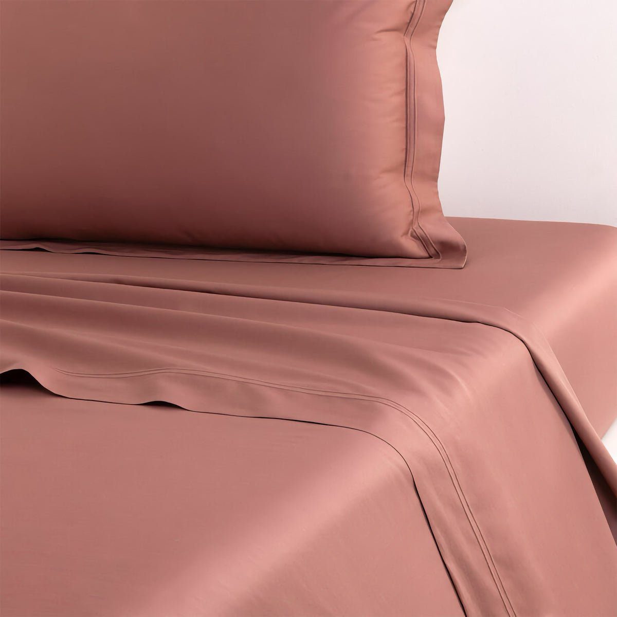 Flat Sheet of Yves Delorme Triomphe Bedding in Santal