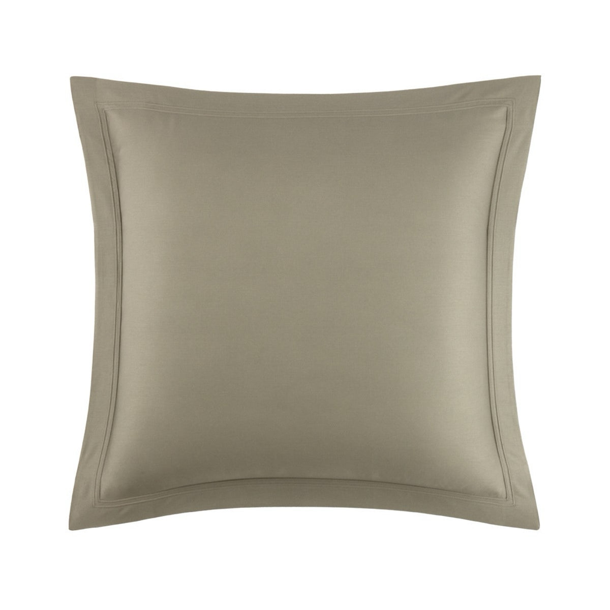 A Kaki Yves Delorme Triomphe Euro Sham, shown on a white background