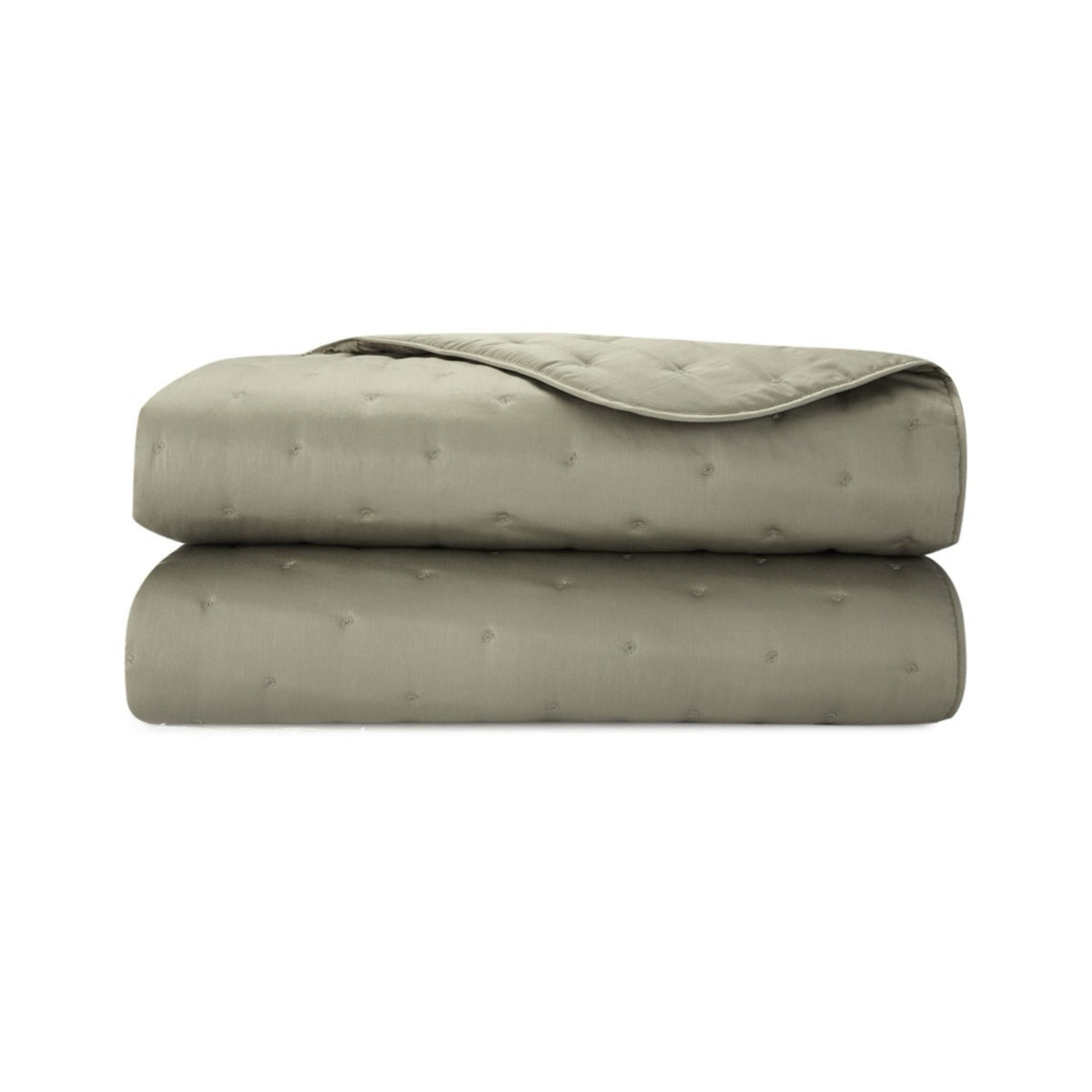 Quilted Yves Delorme Triomphe Quilted Coverlet in Kaki