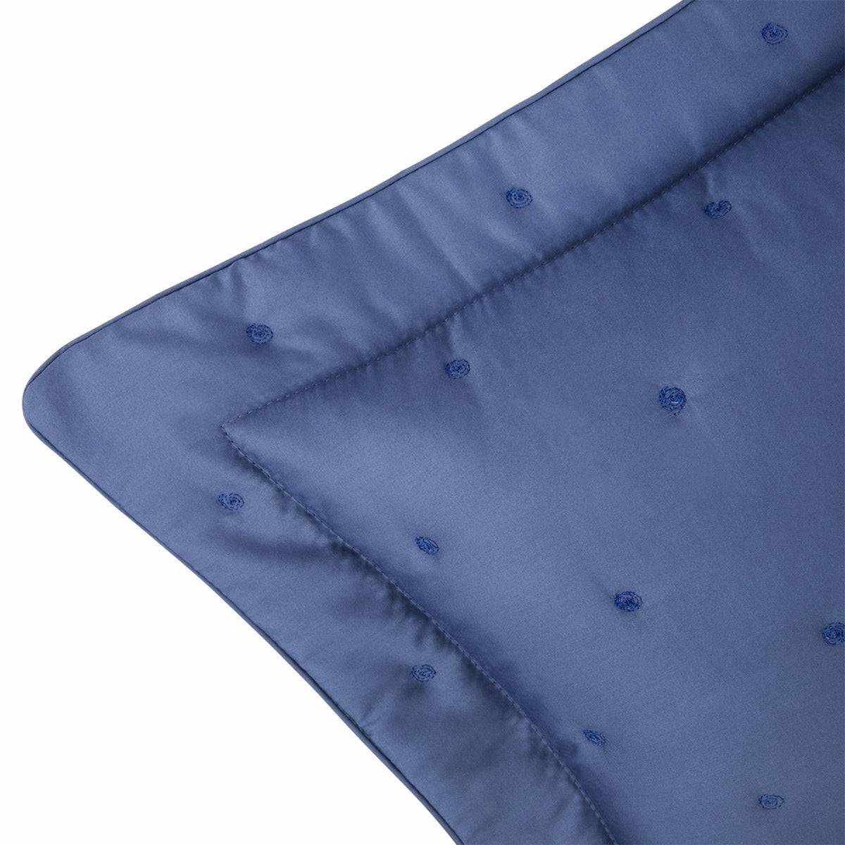 Corner Closeup of Yves Delorme Triomphe Quilted Sham in Outremer color