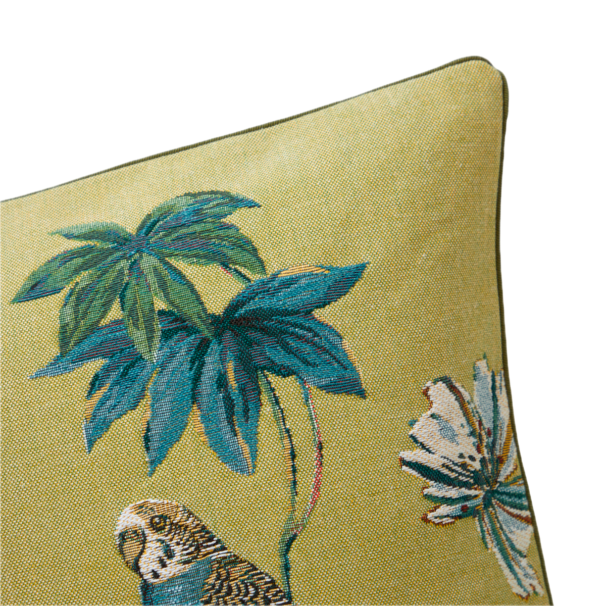 Corner of Decorative Pillow of Yves Delorme Tropical Bedding in Avocat Color