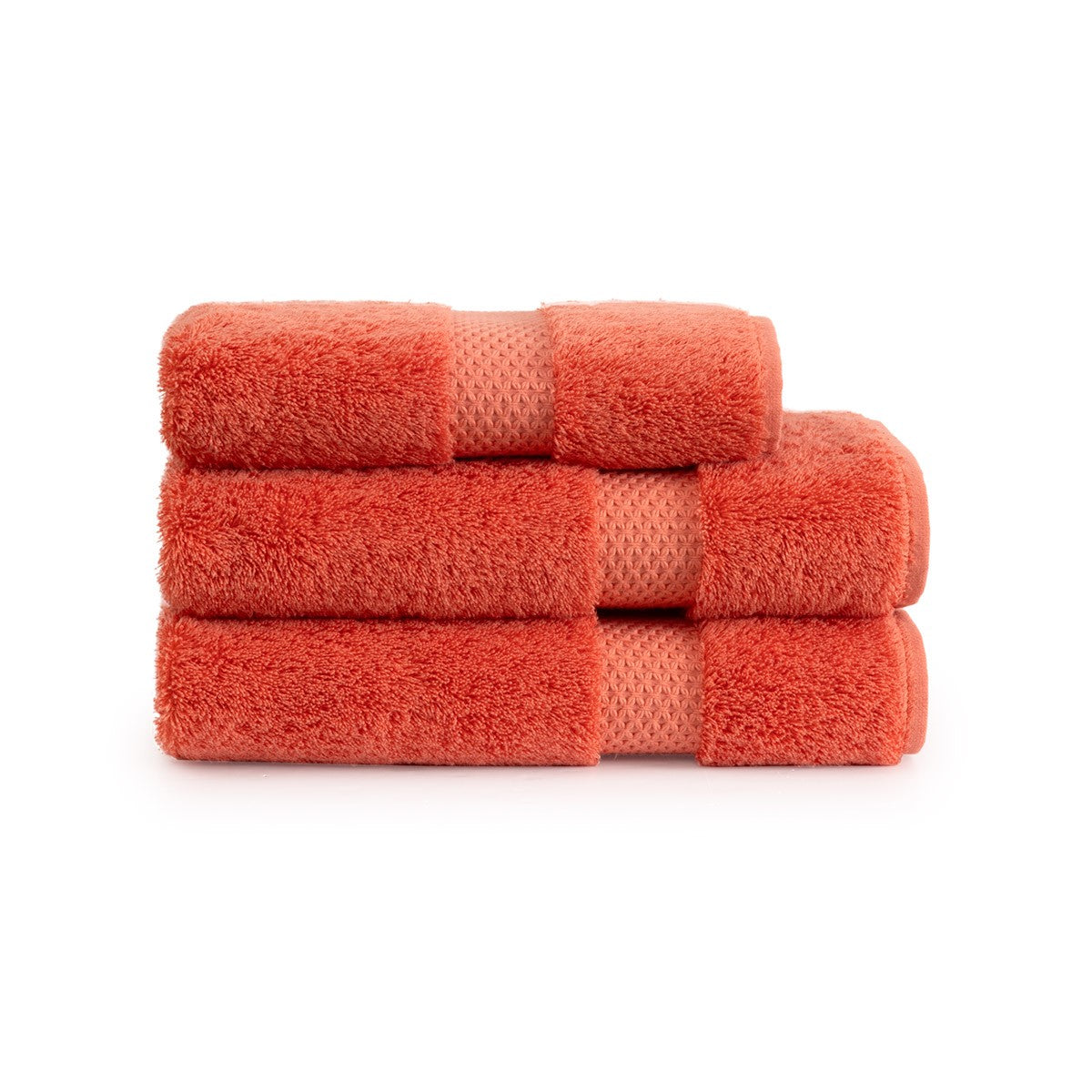 Yves Delorme Etoile Bath Towels in Coralline - in a stack