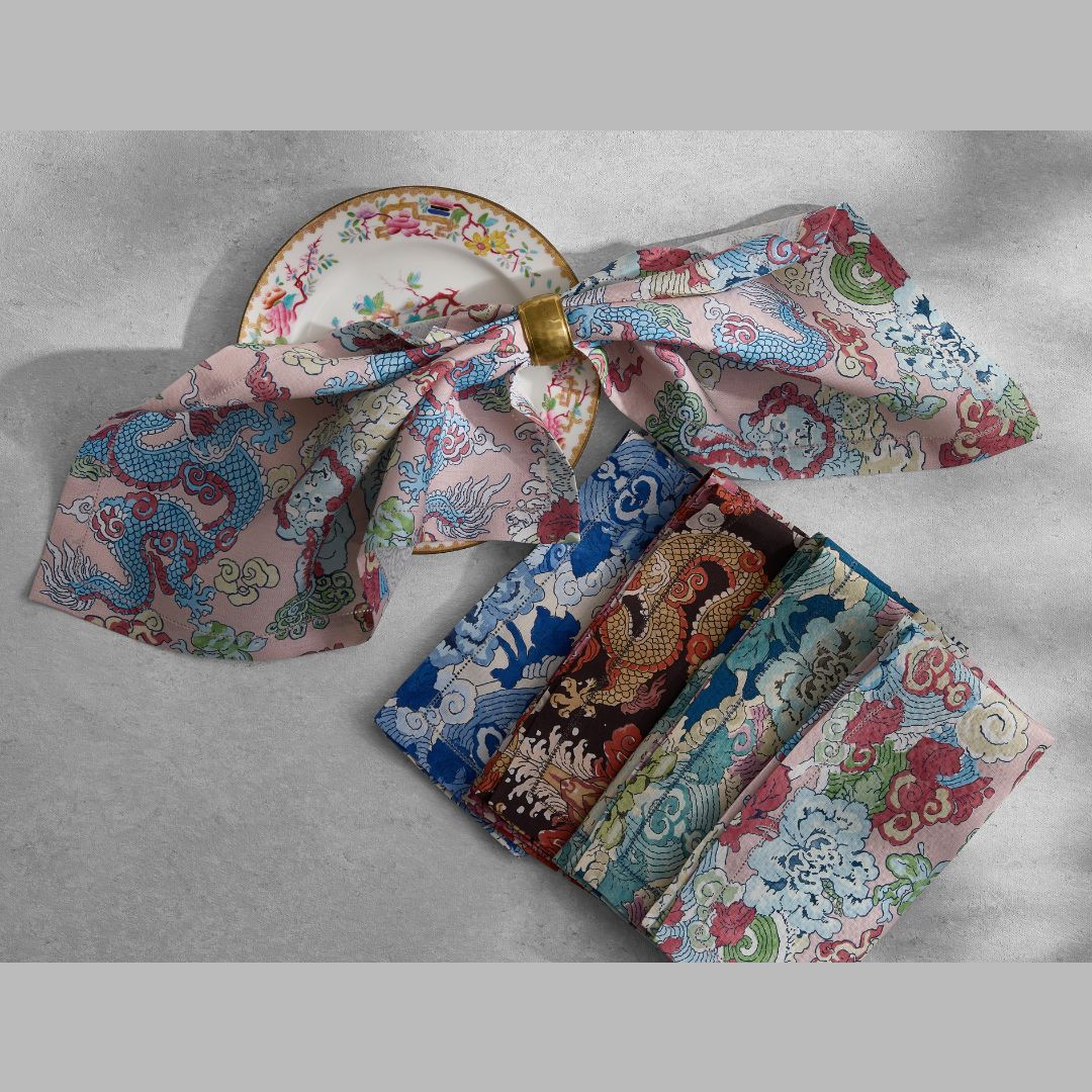 Matouk Magic Mountain napkins lifestyle image