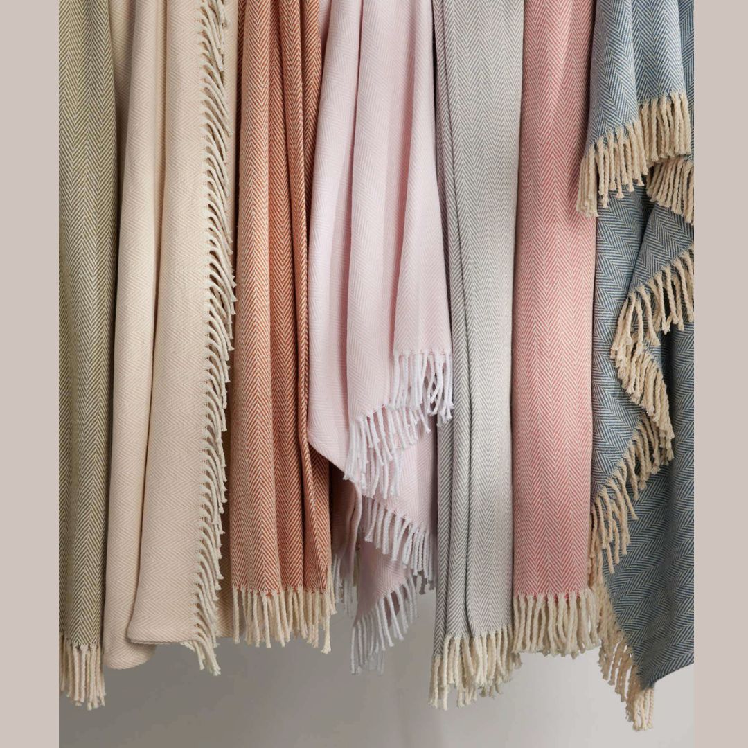 Sferra Celine Throws with new color carnation/white