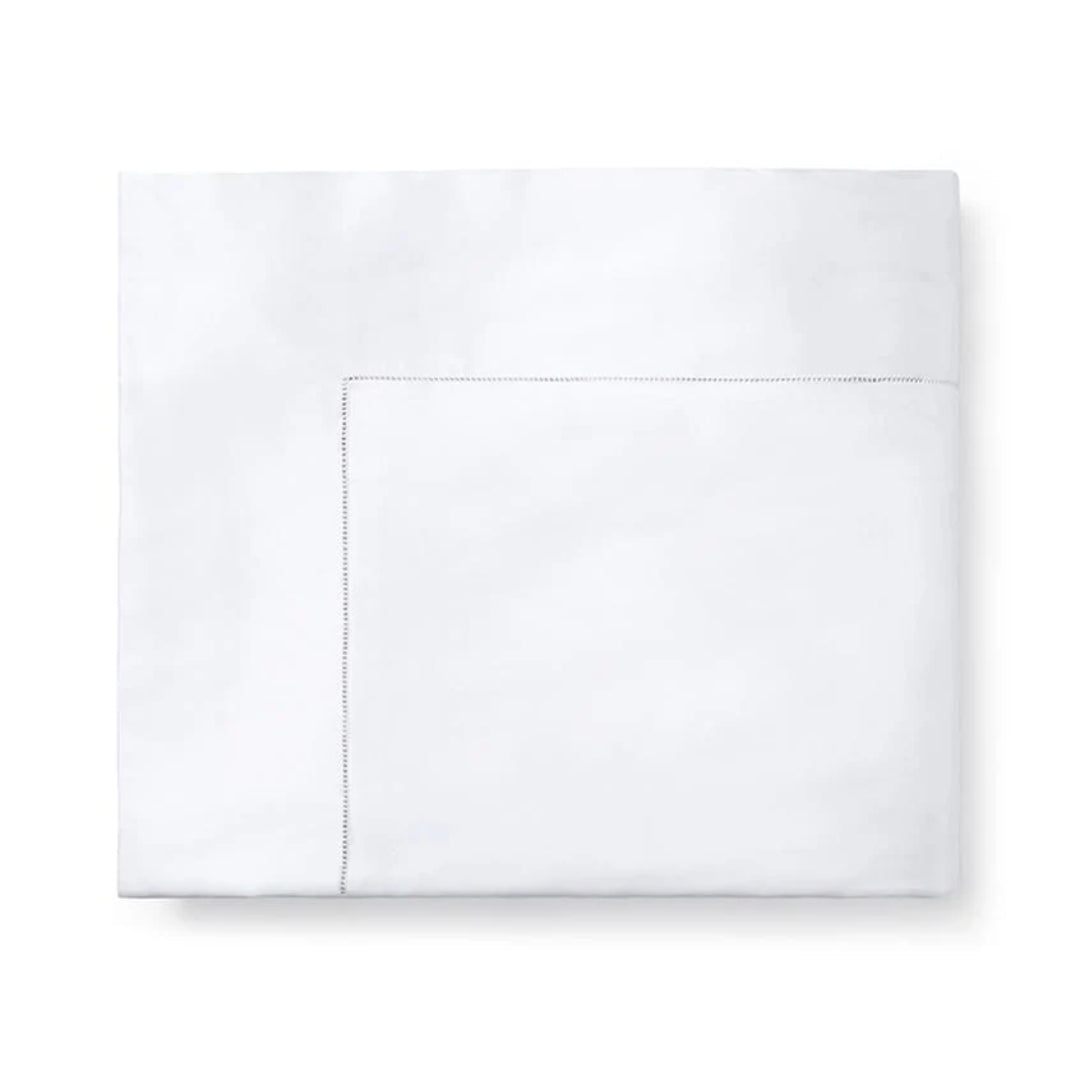 Sferra Giza 45 Luxe Flat Sheet in White, folded